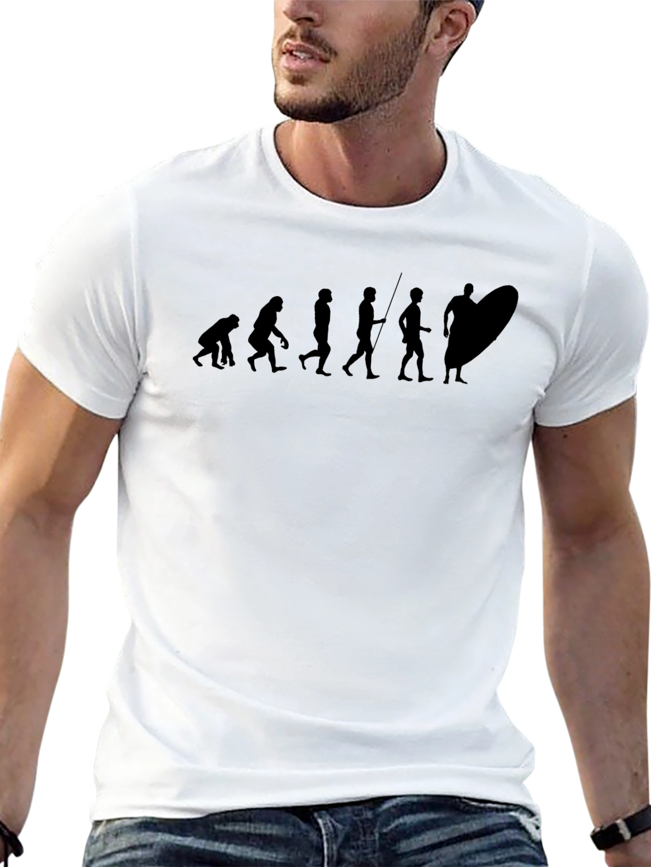 Evolution of Surfing Mens Black T-Shirt