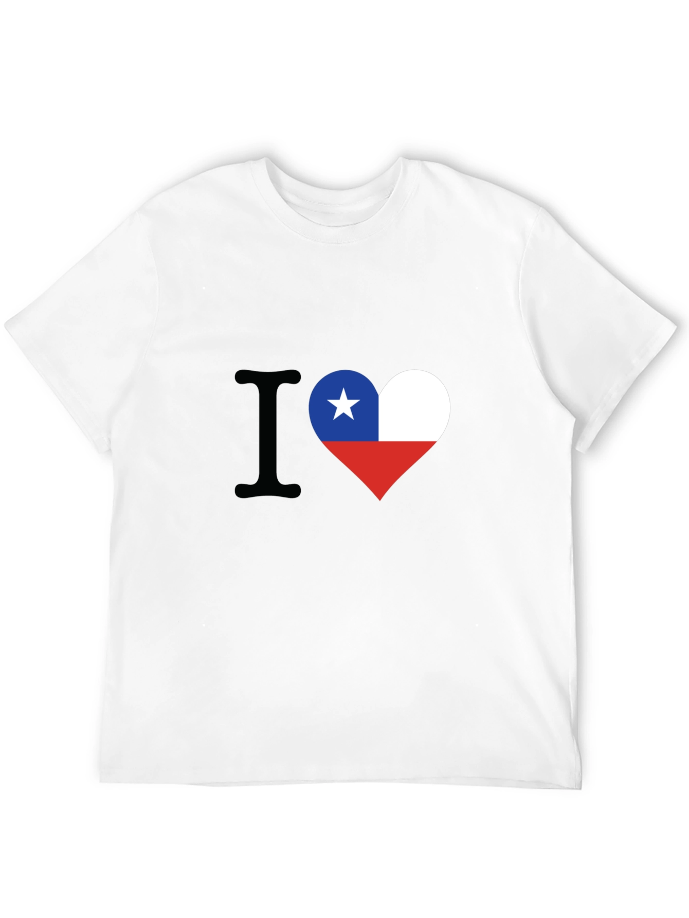 I Love Chile Heart Flag Black T-Shirt