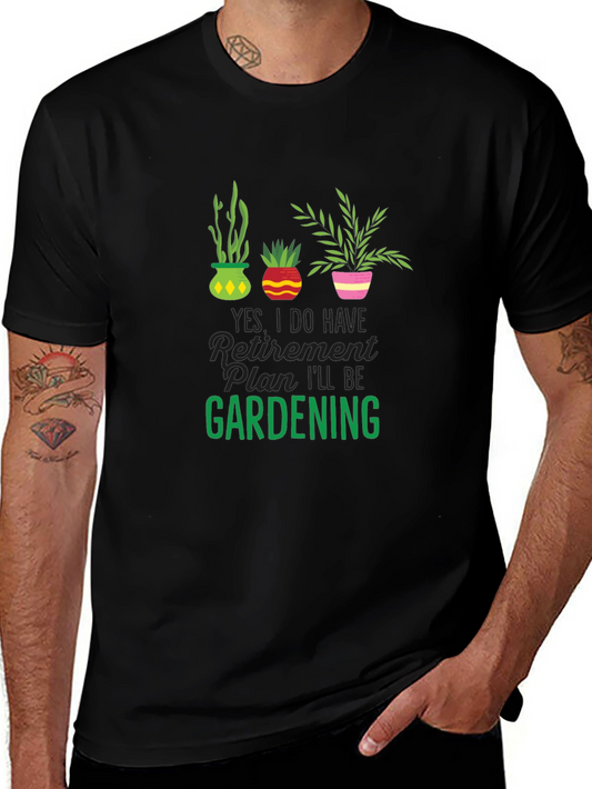 Gardening Retirement Plan T-Shirt - Black