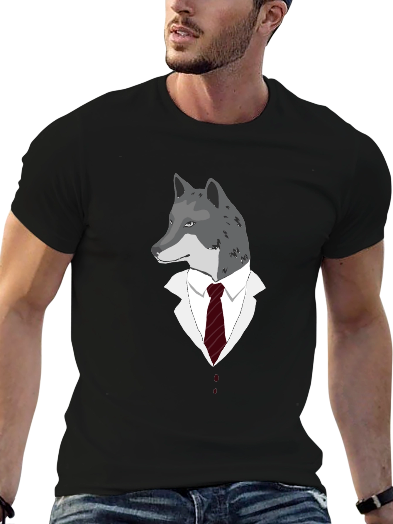 Wolf in Suit Graphic Tee - Unique Style