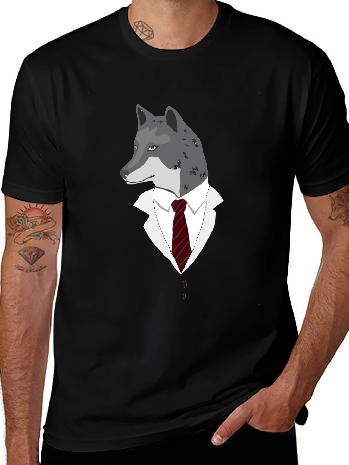 Wolf in Suit Graphic Tee - Unique Style