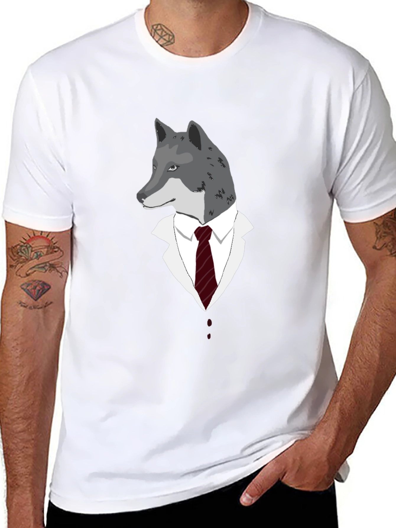 Wolf in Suit Graphic Tee - Unique Style