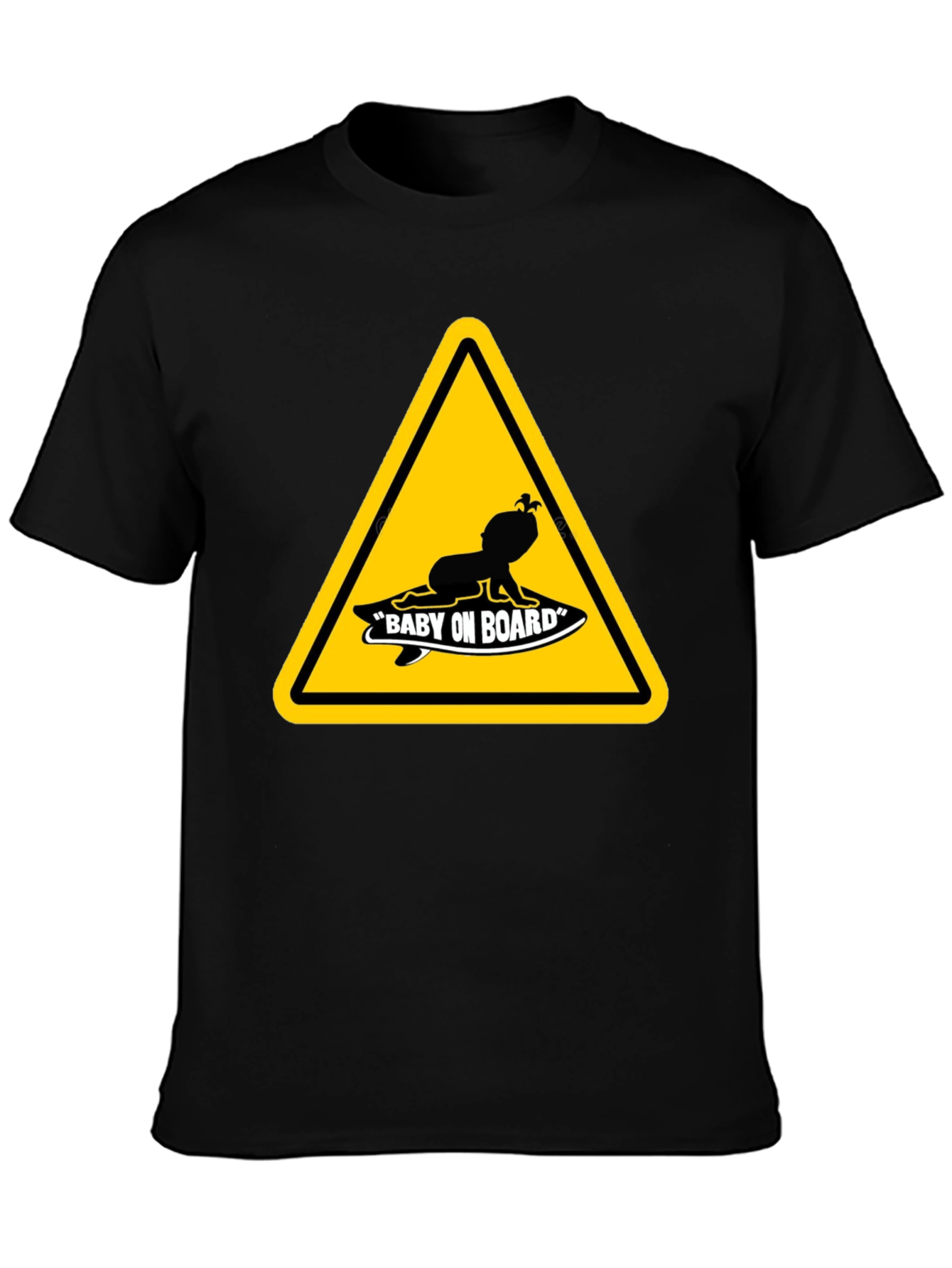 Baby on Board Warning Sign Black T-Shirt