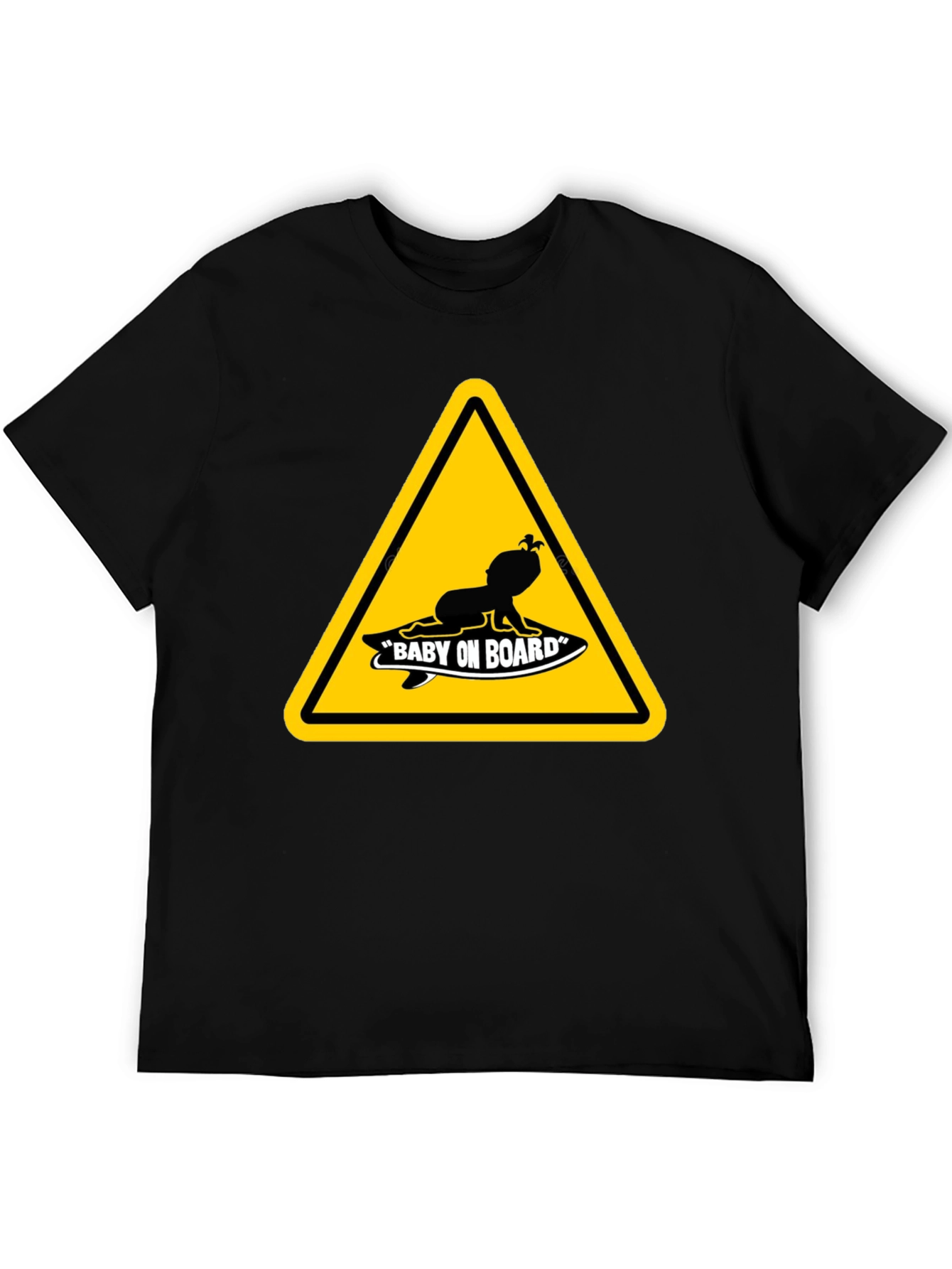 Baby on Board Warning Sign Black T-Shirt
