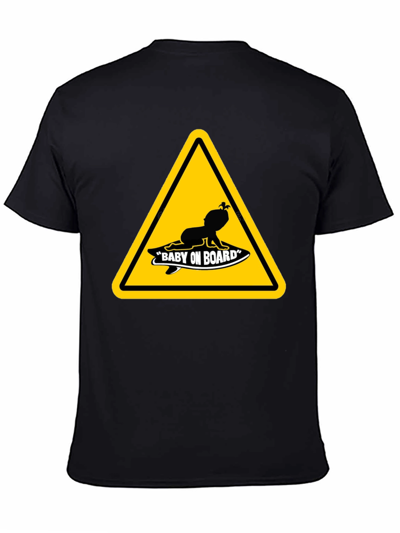 Baby on Board Warning Sign Black T-Shirt