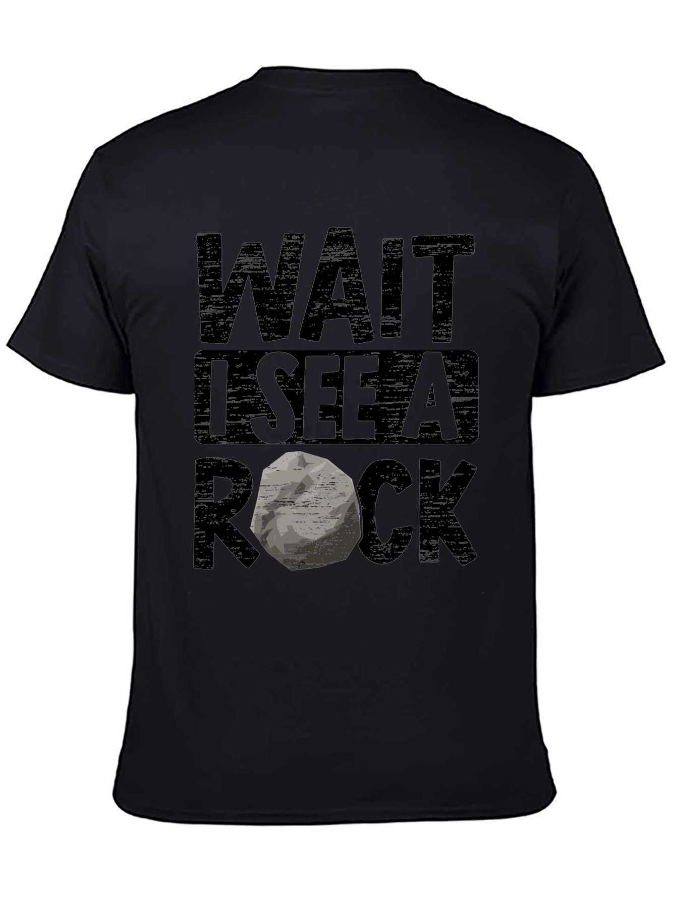 Wait I See a Rock Black Graphic Tee