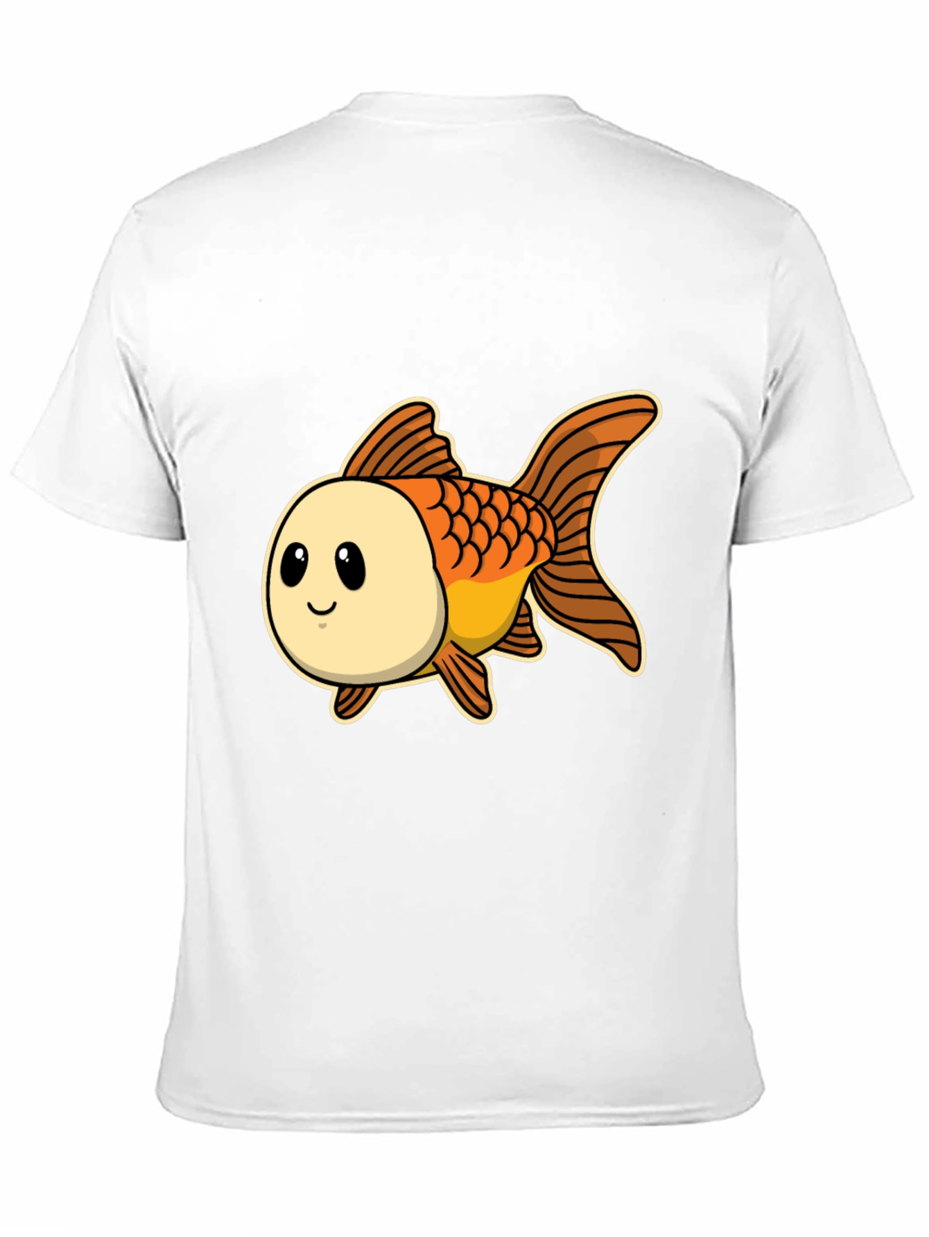 Cute Goldfish Graphic Tee - Black Cotton T-Shirt