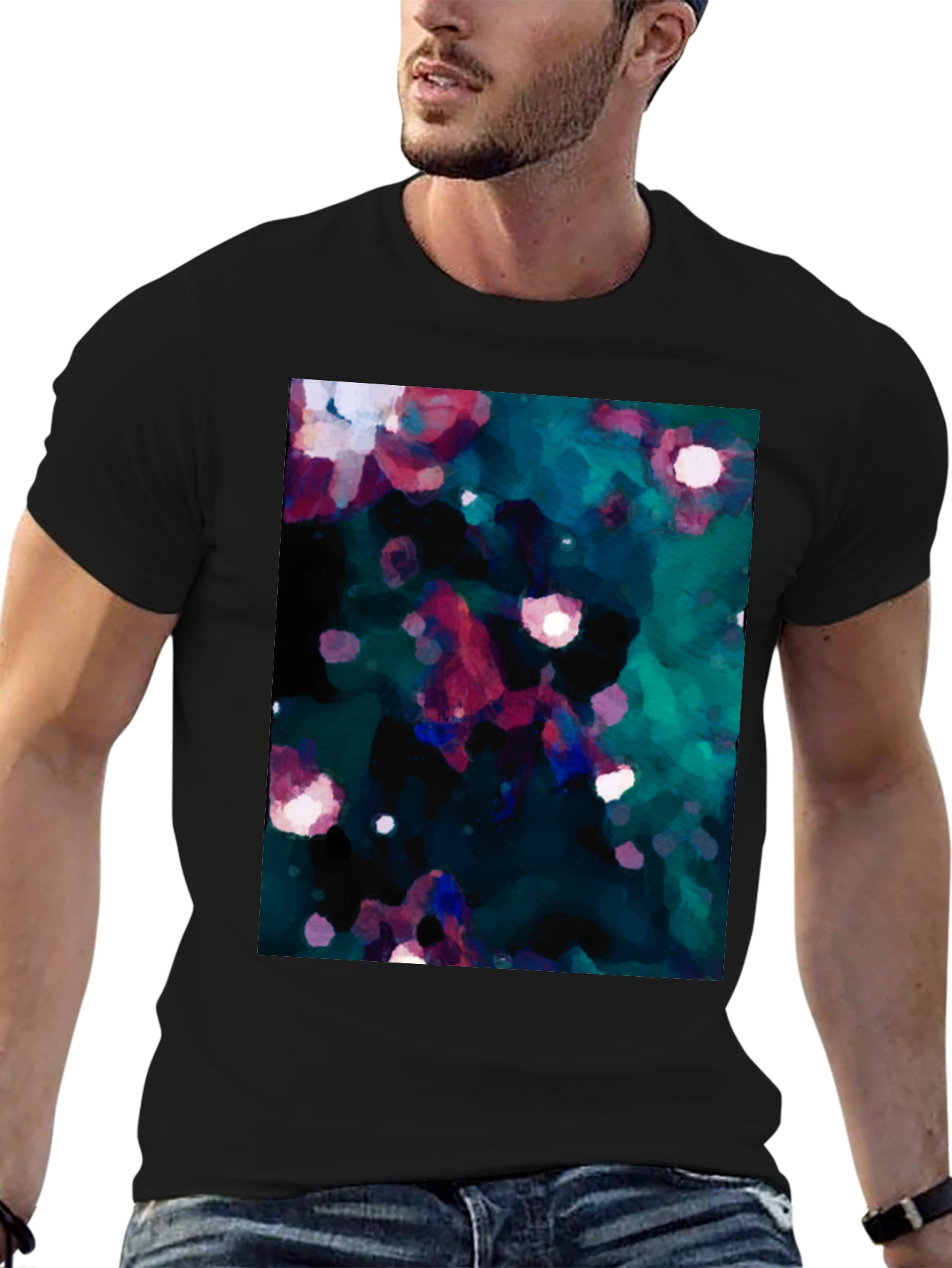 Abstract Floral Graphic Print T-Shirt