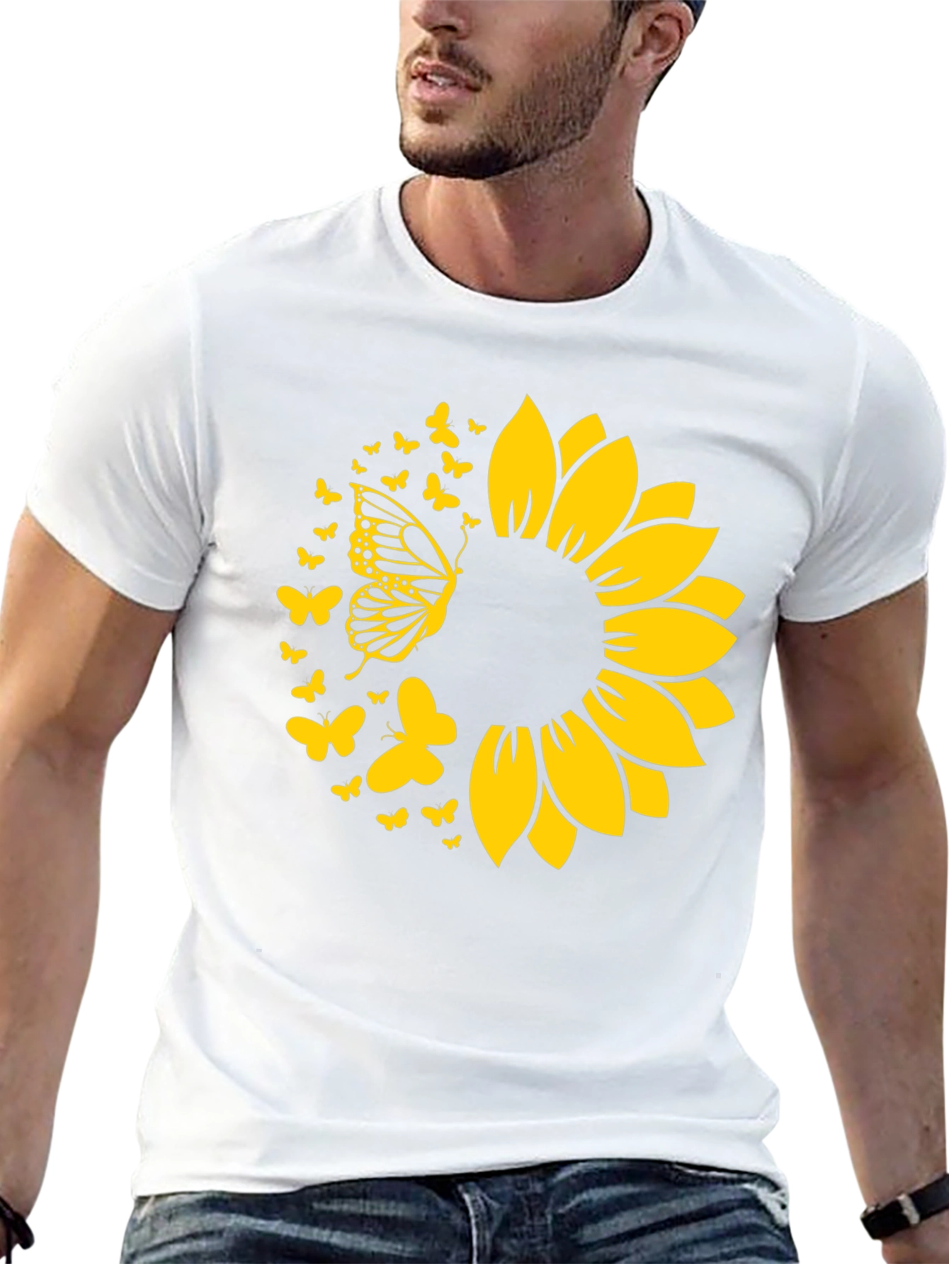 Sunflower Butterfly Graphic Tee