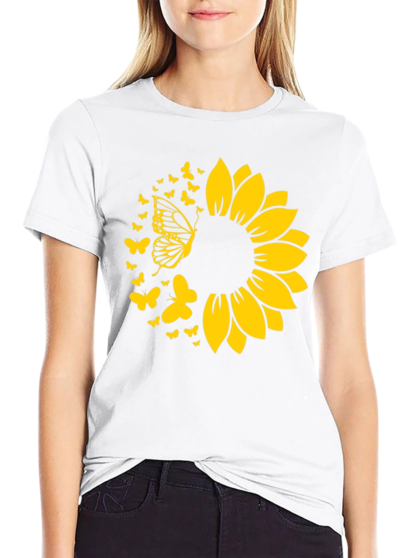 Sunflower Butterfly Graphic Tee