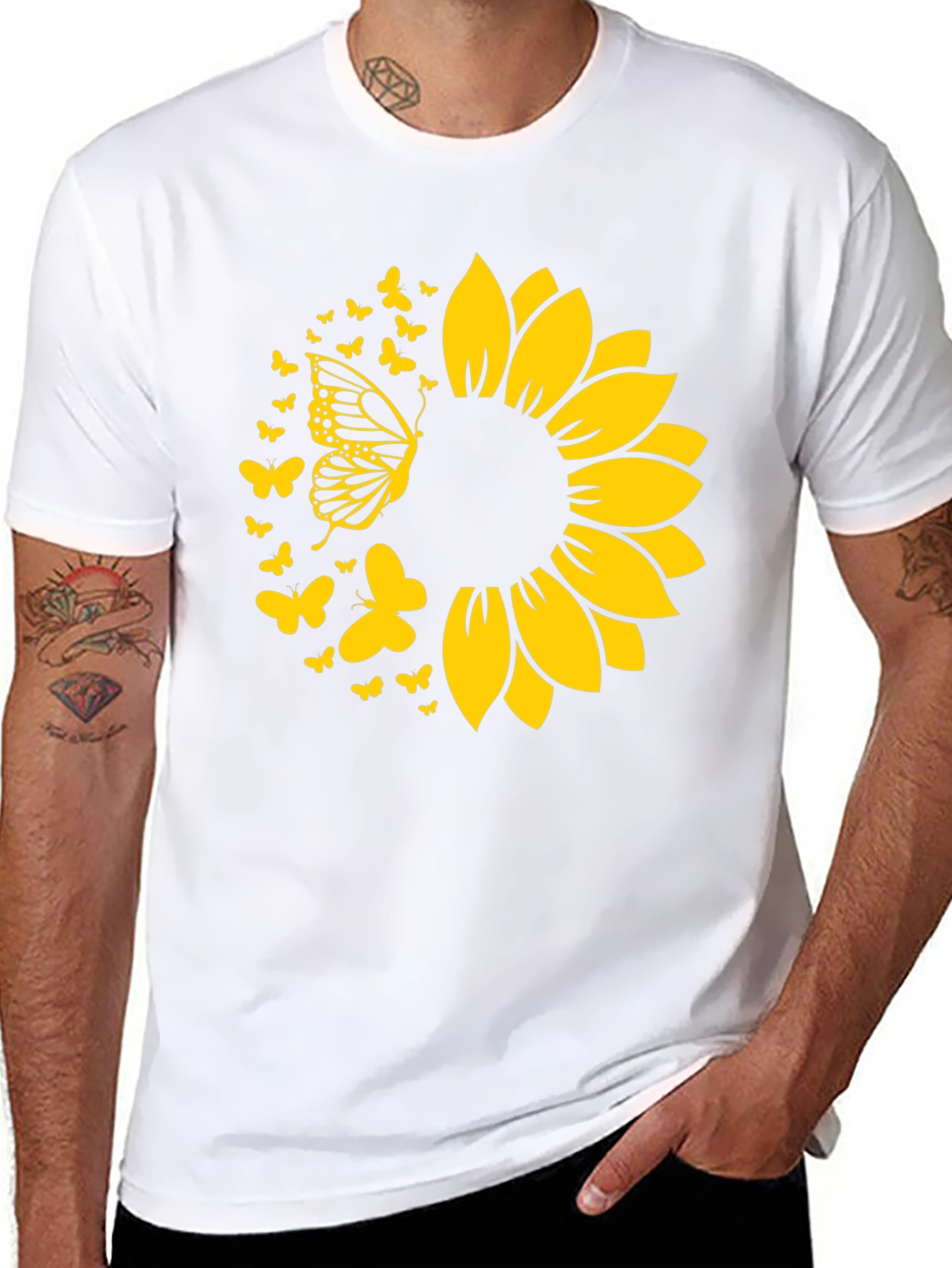 Sunflower Butterfly Graphic Tee