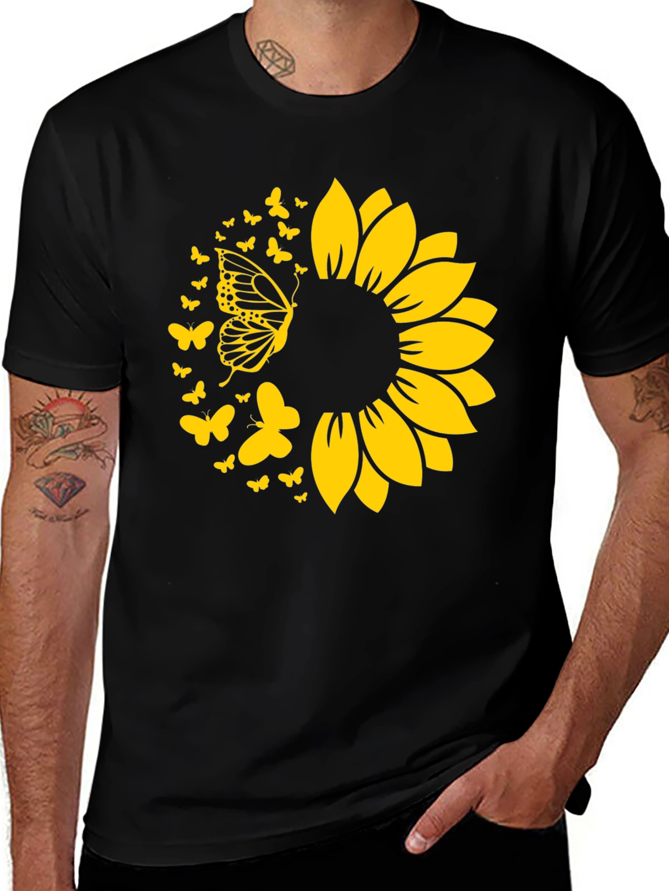 Sunflower Butterfly Graphic Tee