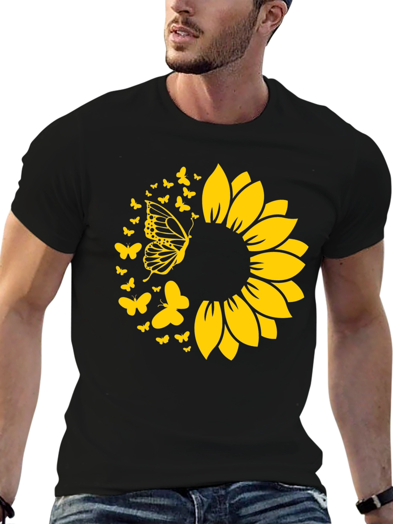 Sunflower Butterfly Graphic Tee