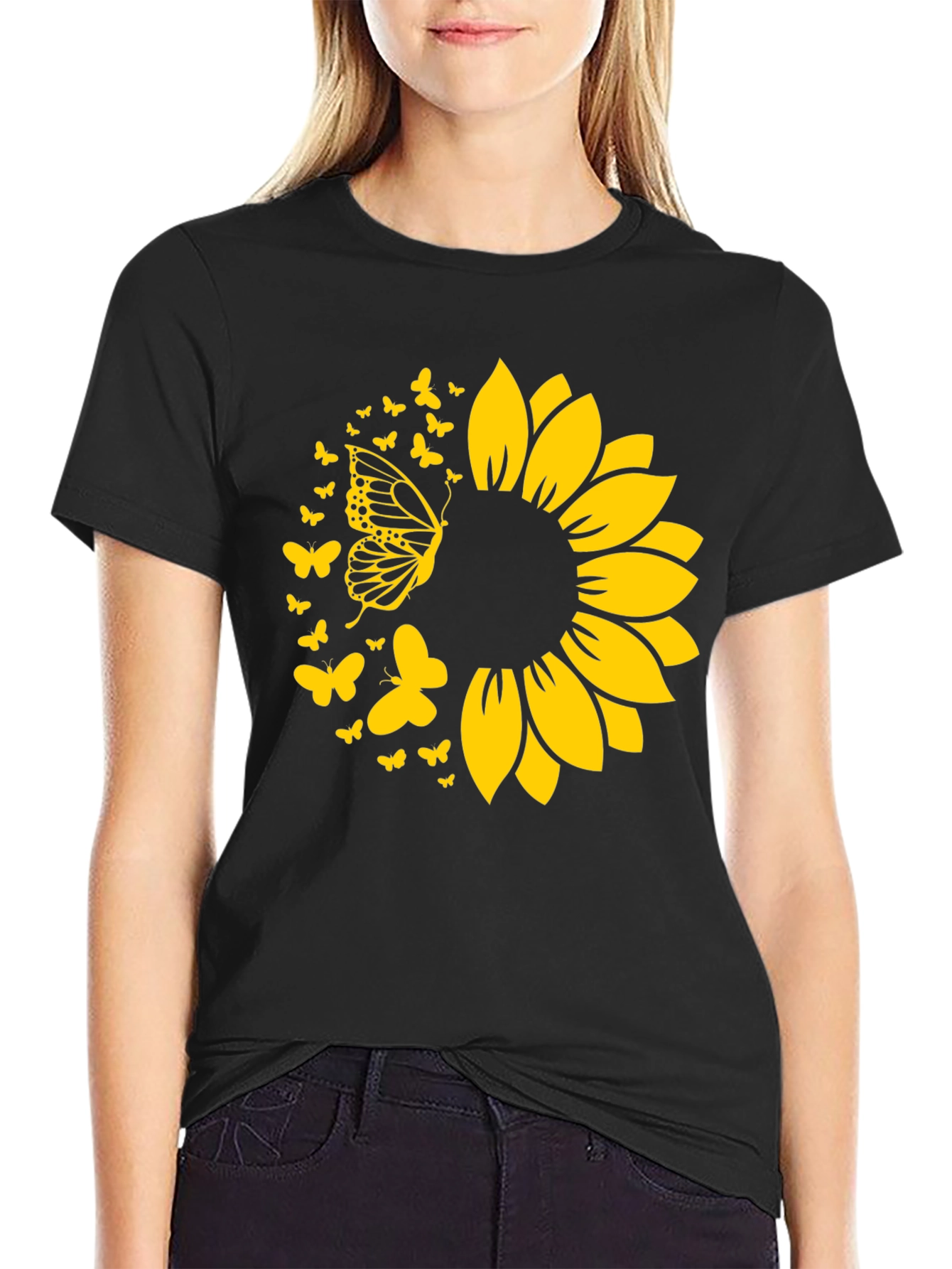 Sunflower Butterfly Graphic Tee