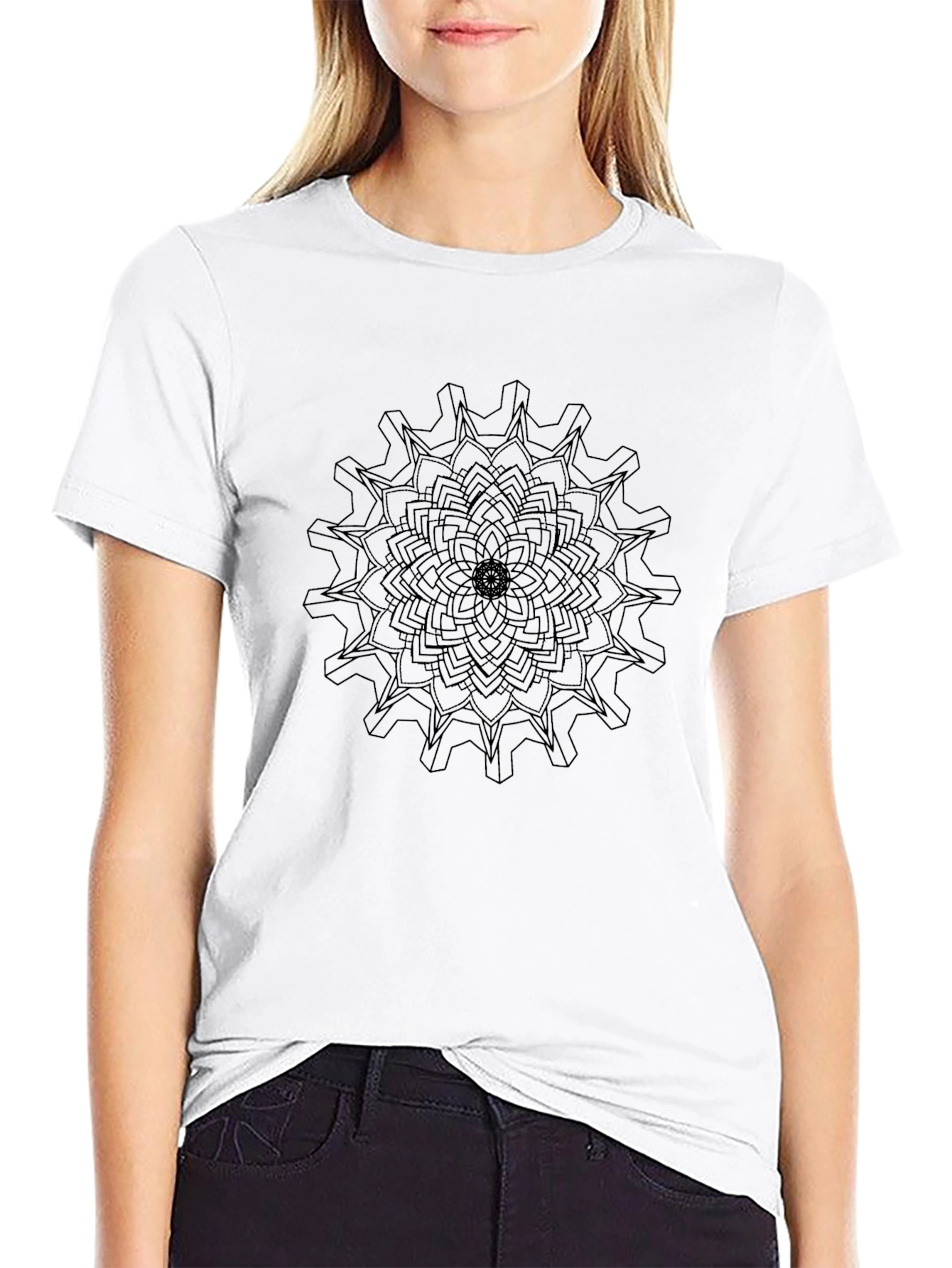 Gear Mandala Black Graphic Tee - Modern Streetwear