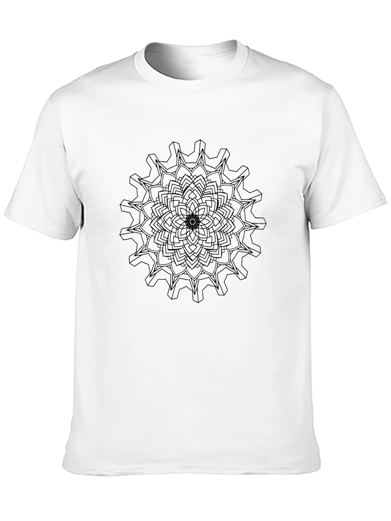 Gear Mandala Black Graphic Tee - Modern Streetwear
