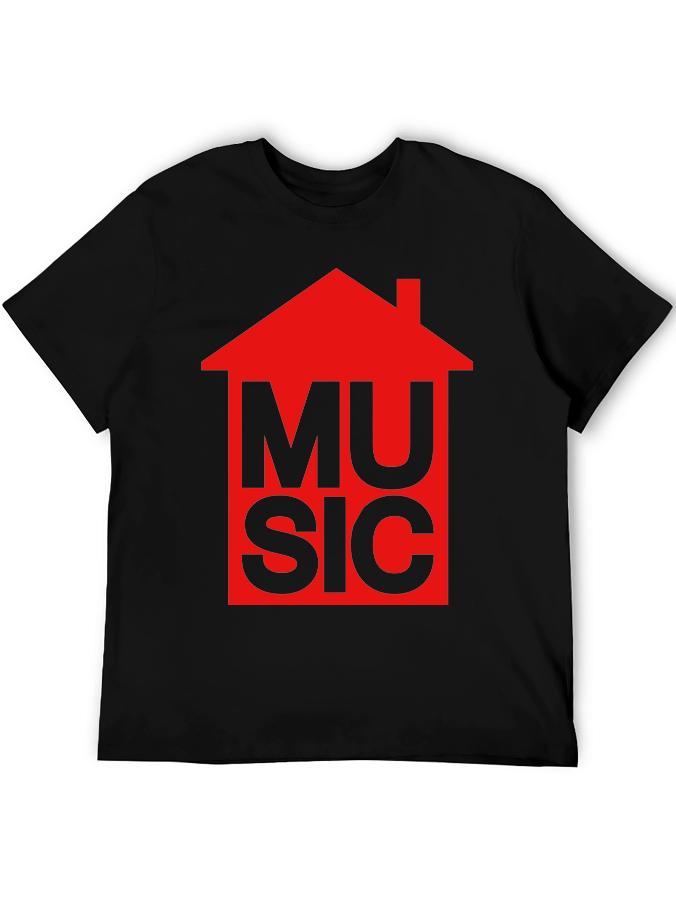 House Music Graphic T-Shirt - Red Design