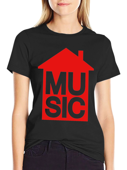 House Music Graphic T-Shirt - Red Design