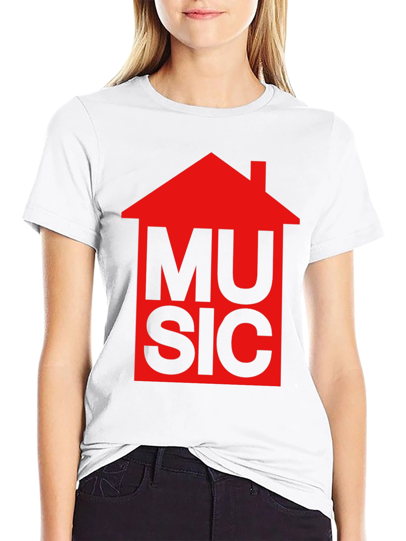 House Music Graphic T-Shirt - Red Design