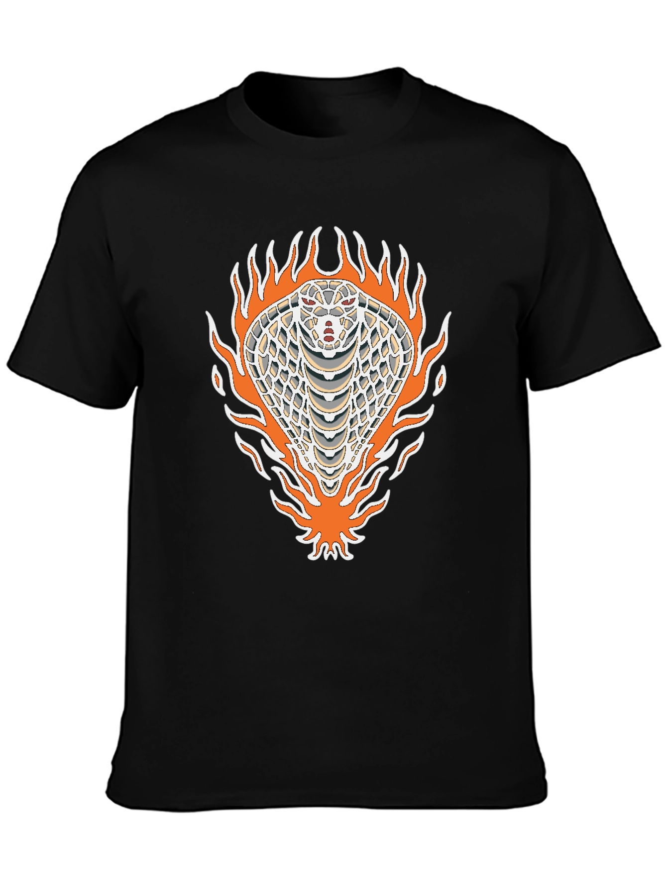 Black Tee with Cobra Graphic