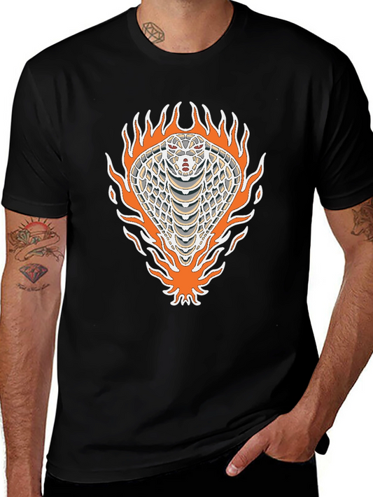 Black Tee with Cobra Graphic