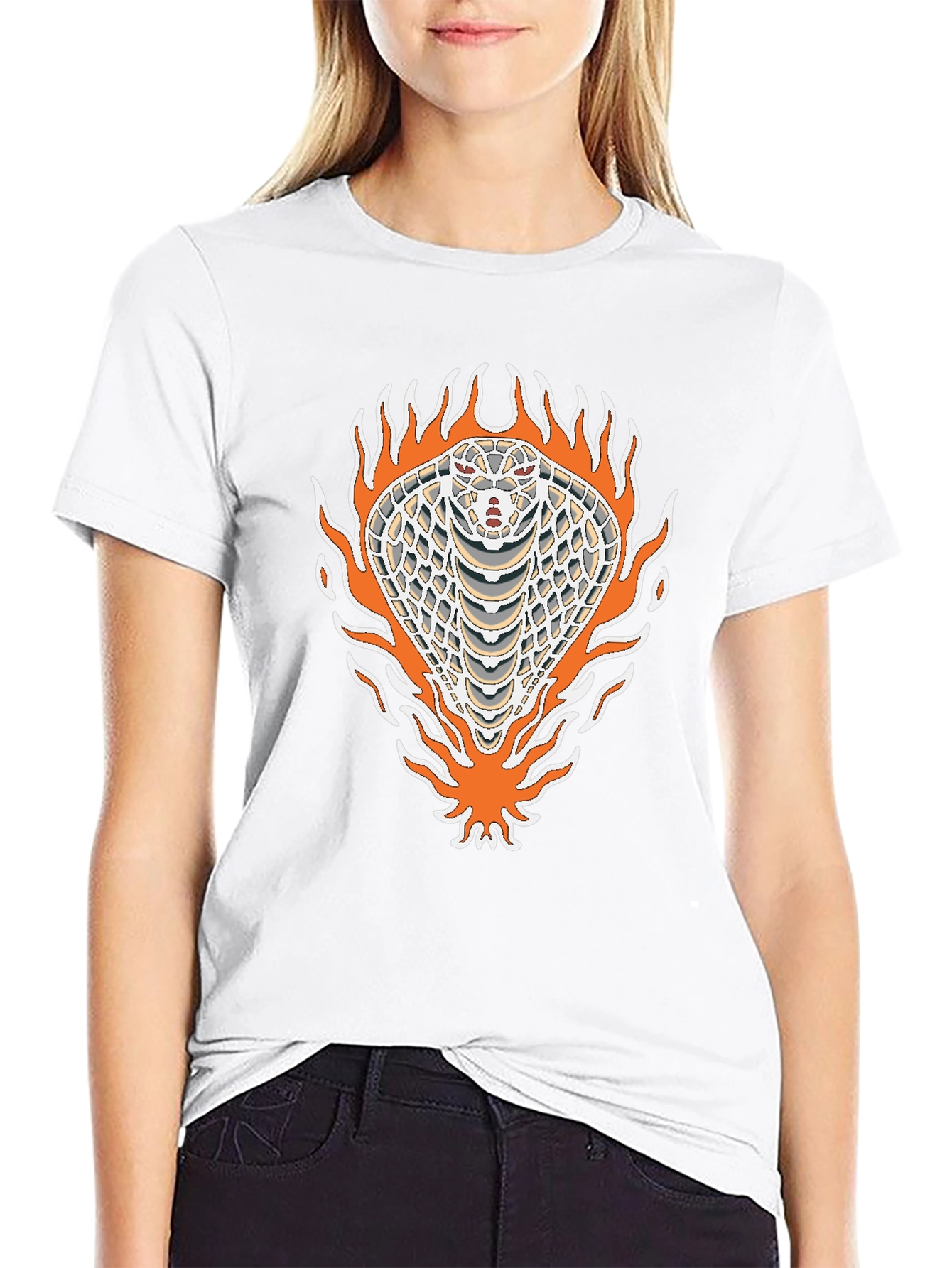 Black Tee with Cobra Graphic