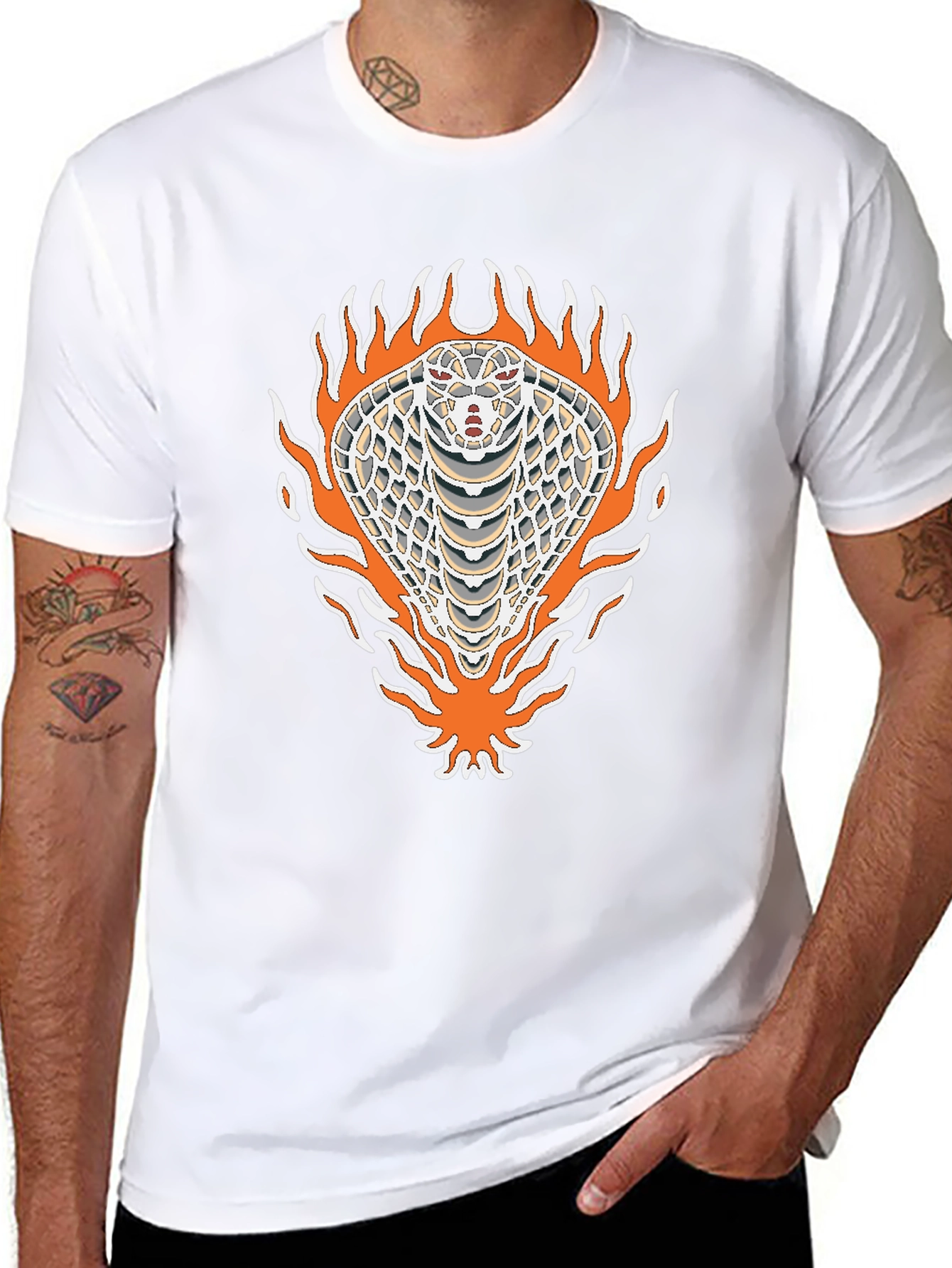 Black Tee with Cobra Graphic