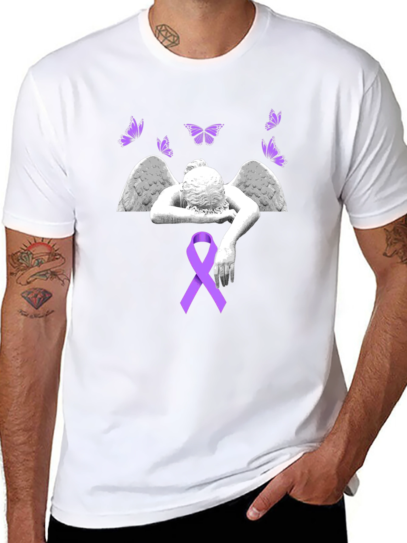 Angel Wings & Ribbon Graphic Tee