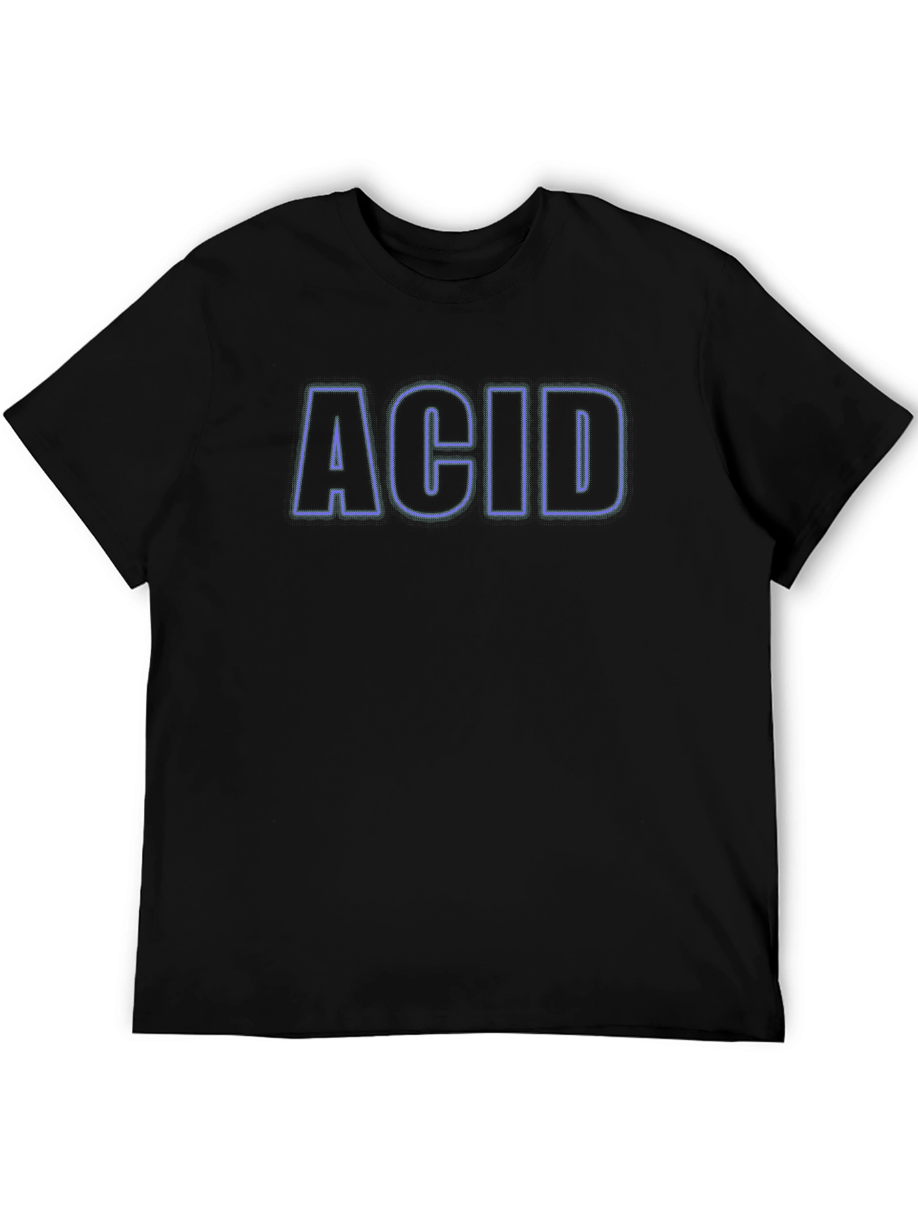 ACID T-Shirt - Black with Neon Blue Trim