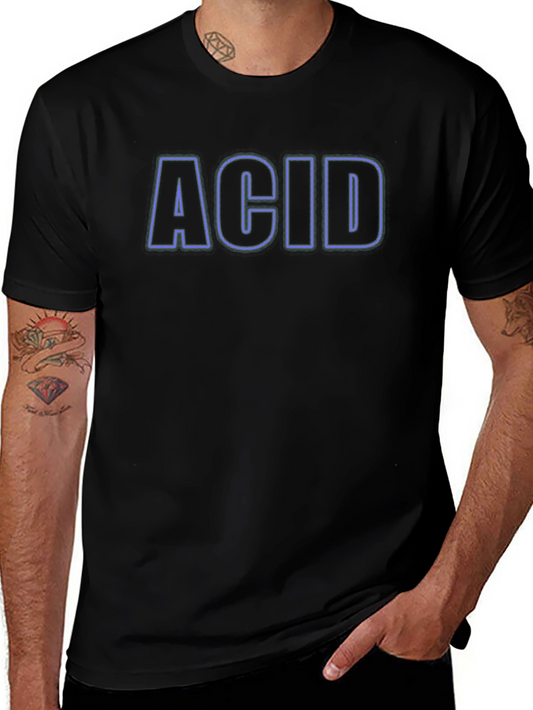 ACID T-Shirt - Black with Neon Blue Trim
