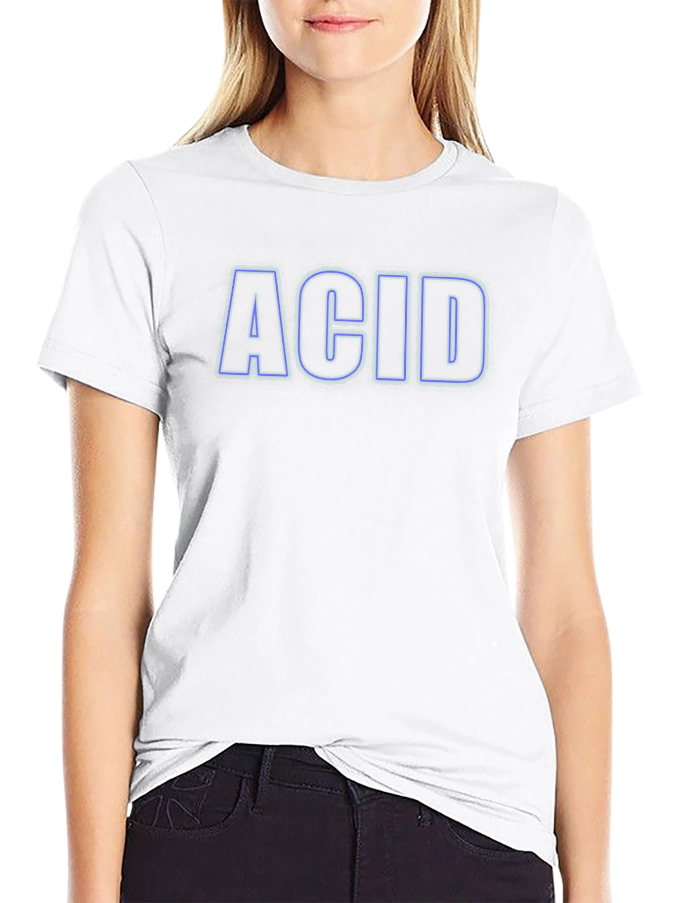 ACID T-Shirt - Black with Neon Blue Trim
