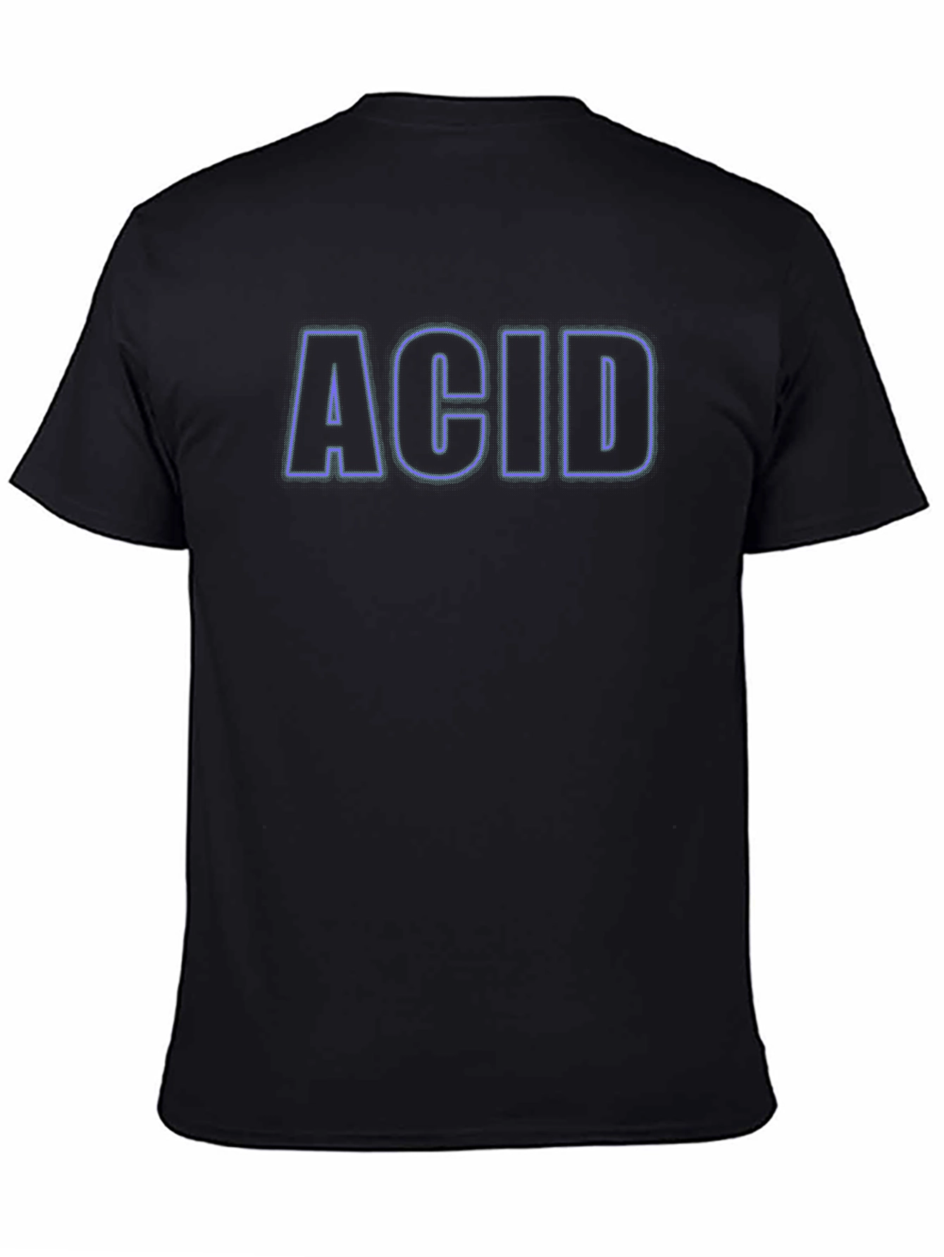 ACID T-Shirt - Black with Neon Blue Trim