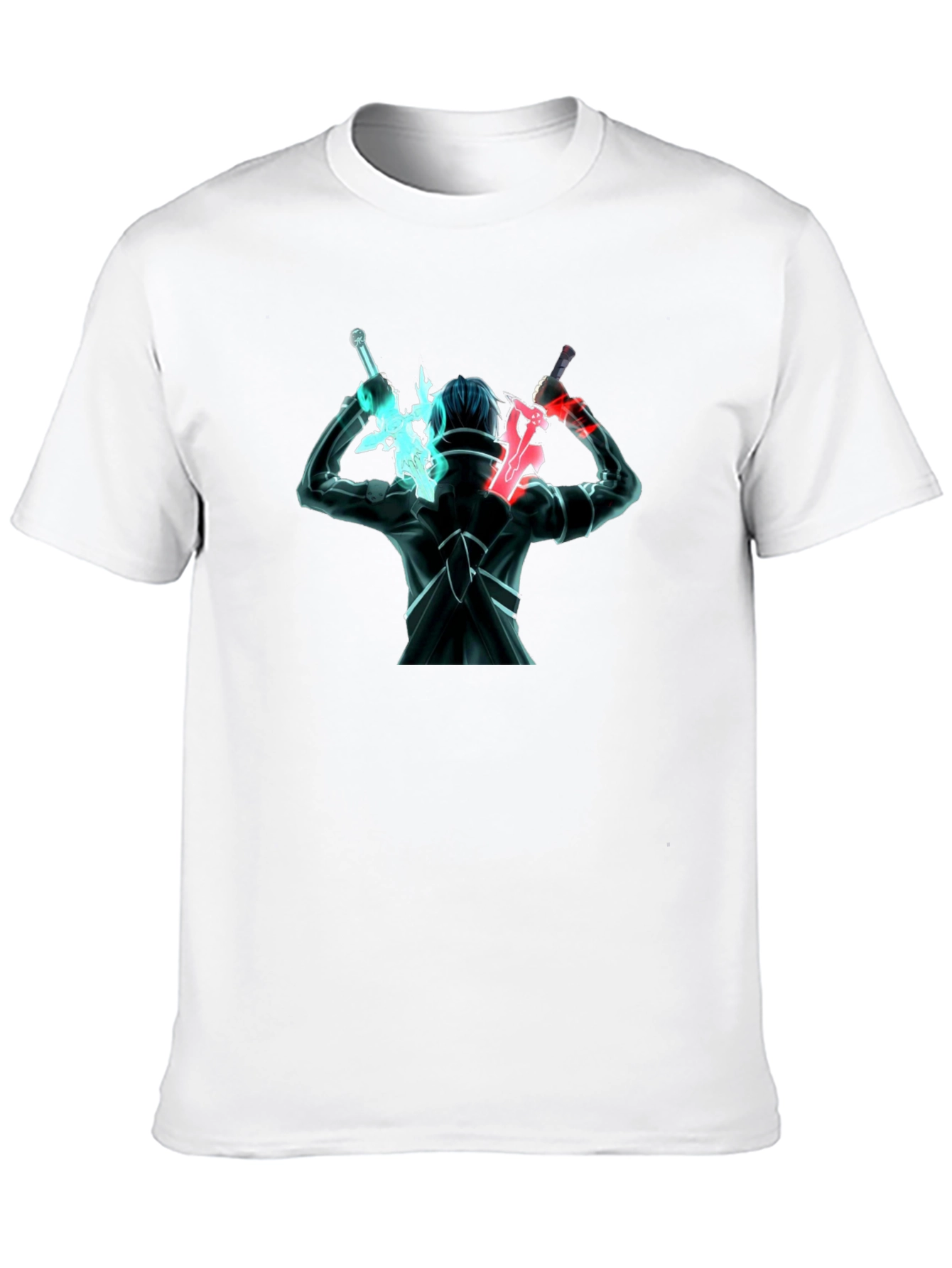 Anime Swordsman Graphic Black T-Shirt