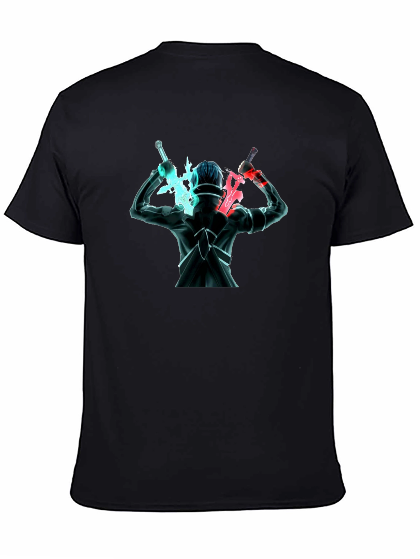 Anime Swordsman Graphic Black T-Shirt