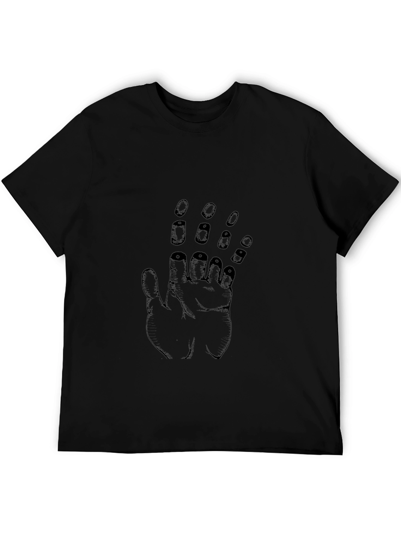 Abstract Hand Graphic Tee - Black Cotton