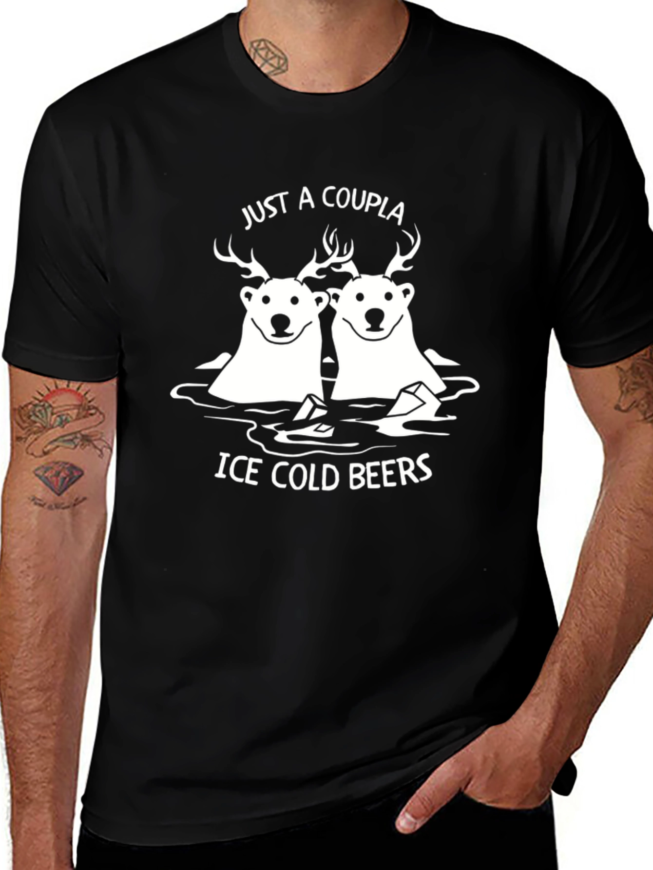 Ice Cold Beers T-Shirt Funny Couple Graphic Tee