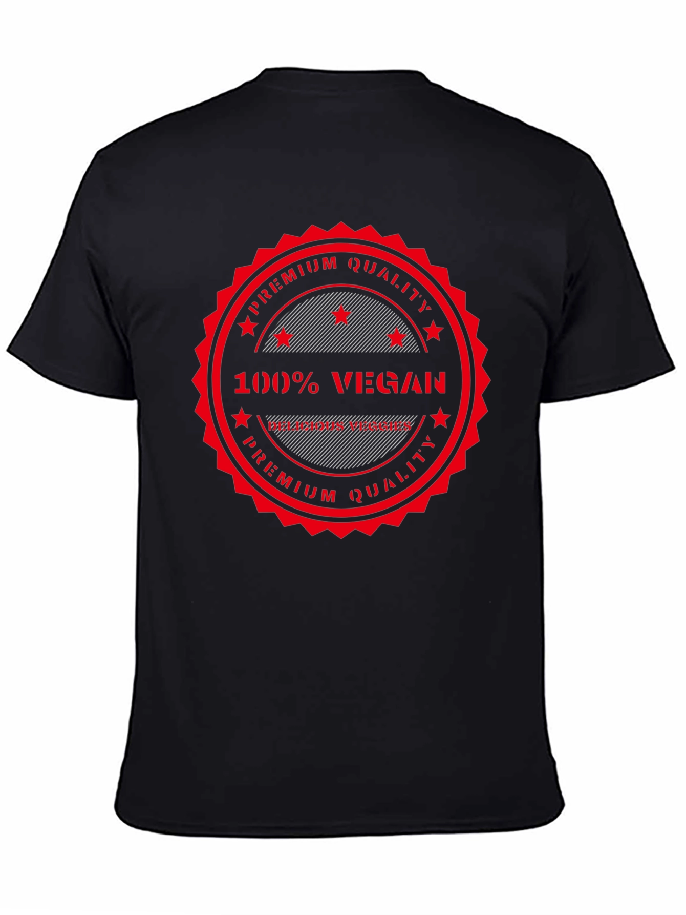 100% Vegan Premium Quality Black T-Shirt