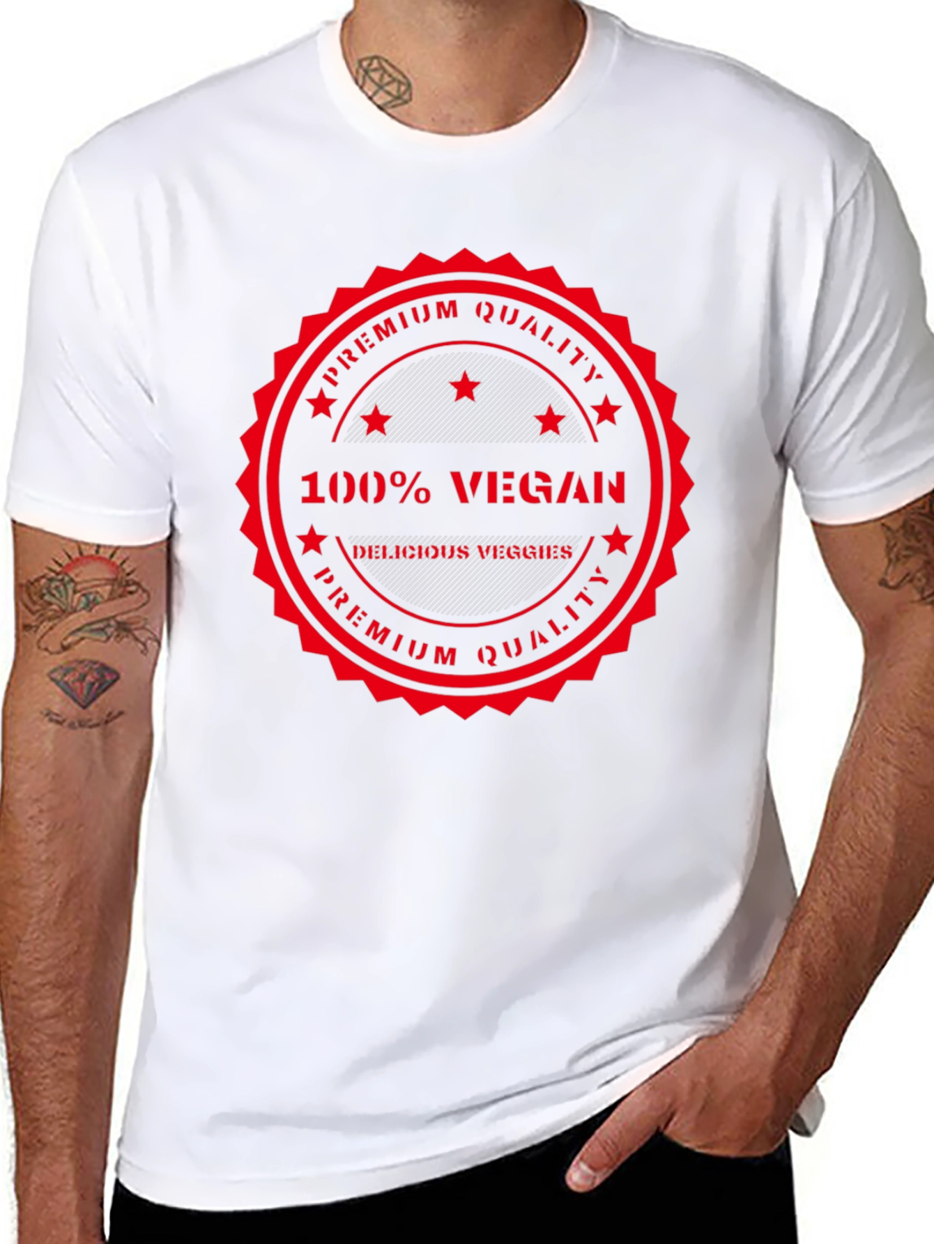 100% Vegan Premium Quality Black T-Shirt
