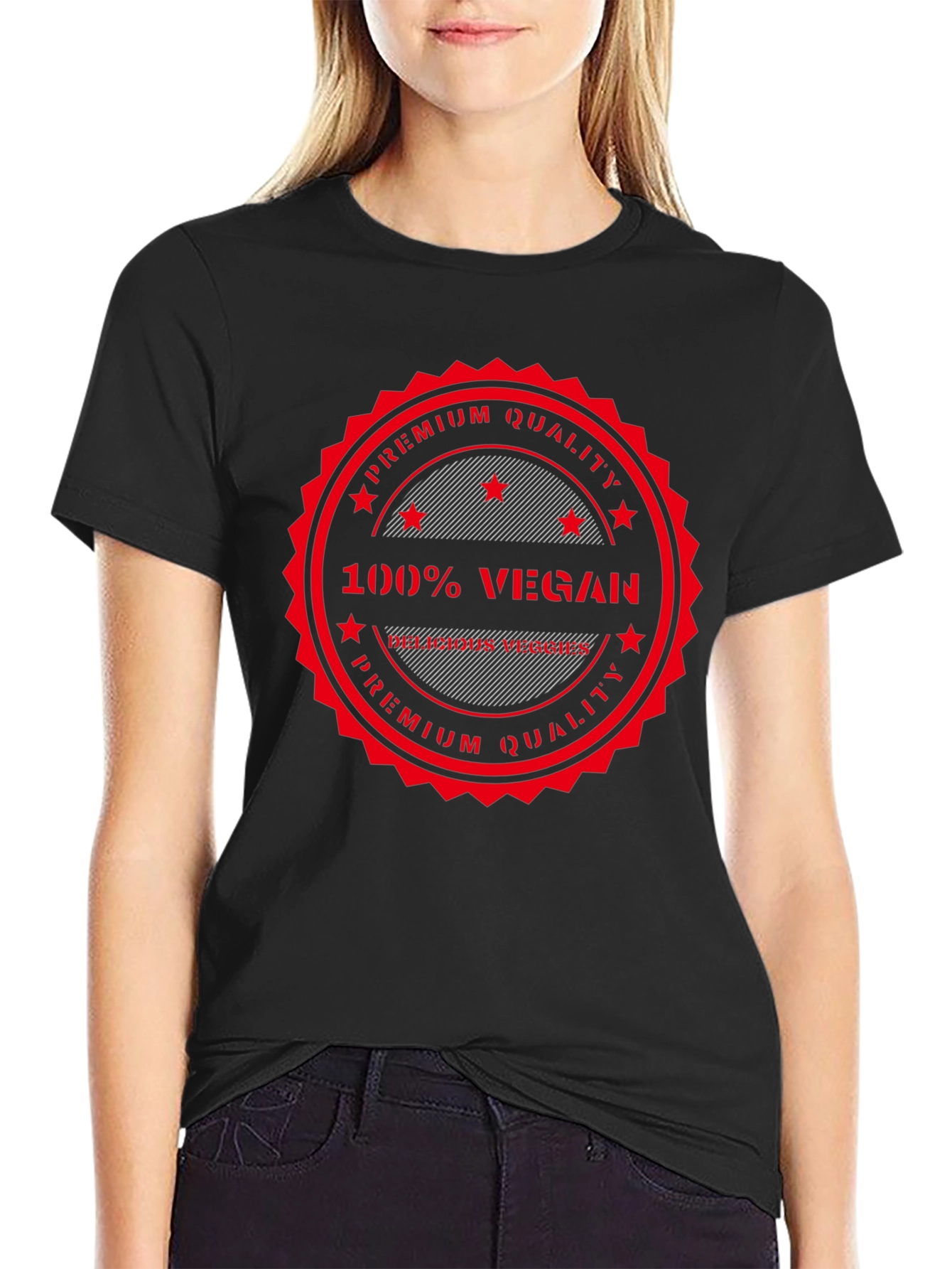 100% Vegan Premium Quality Black T-Shirt