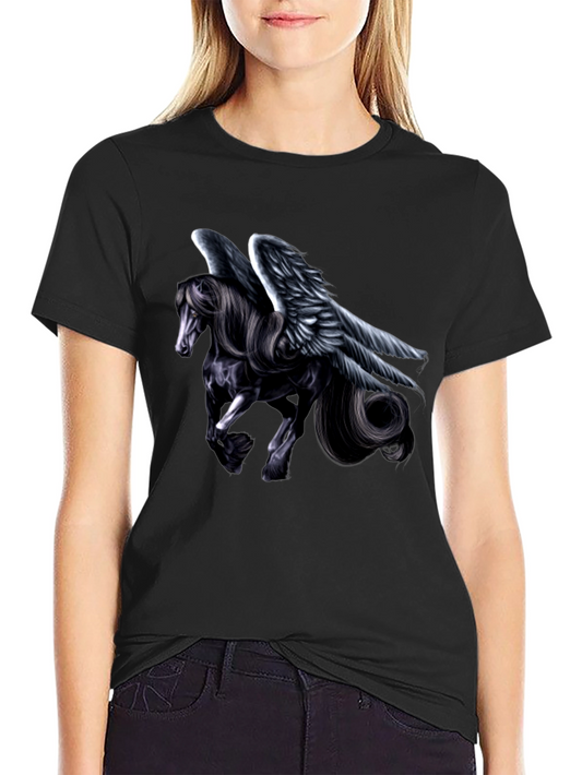 Black Pegasus Graphic Tee - Mythical Style