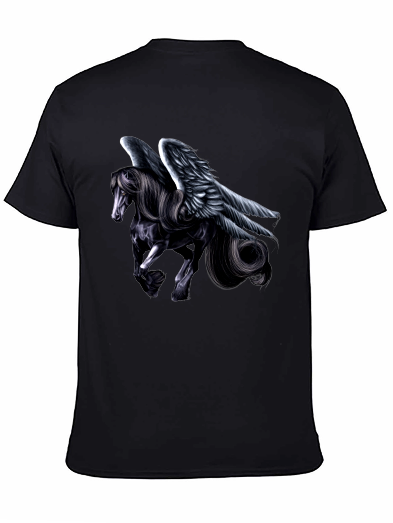 Black Pegasus Graphic Tee - Mythical Style