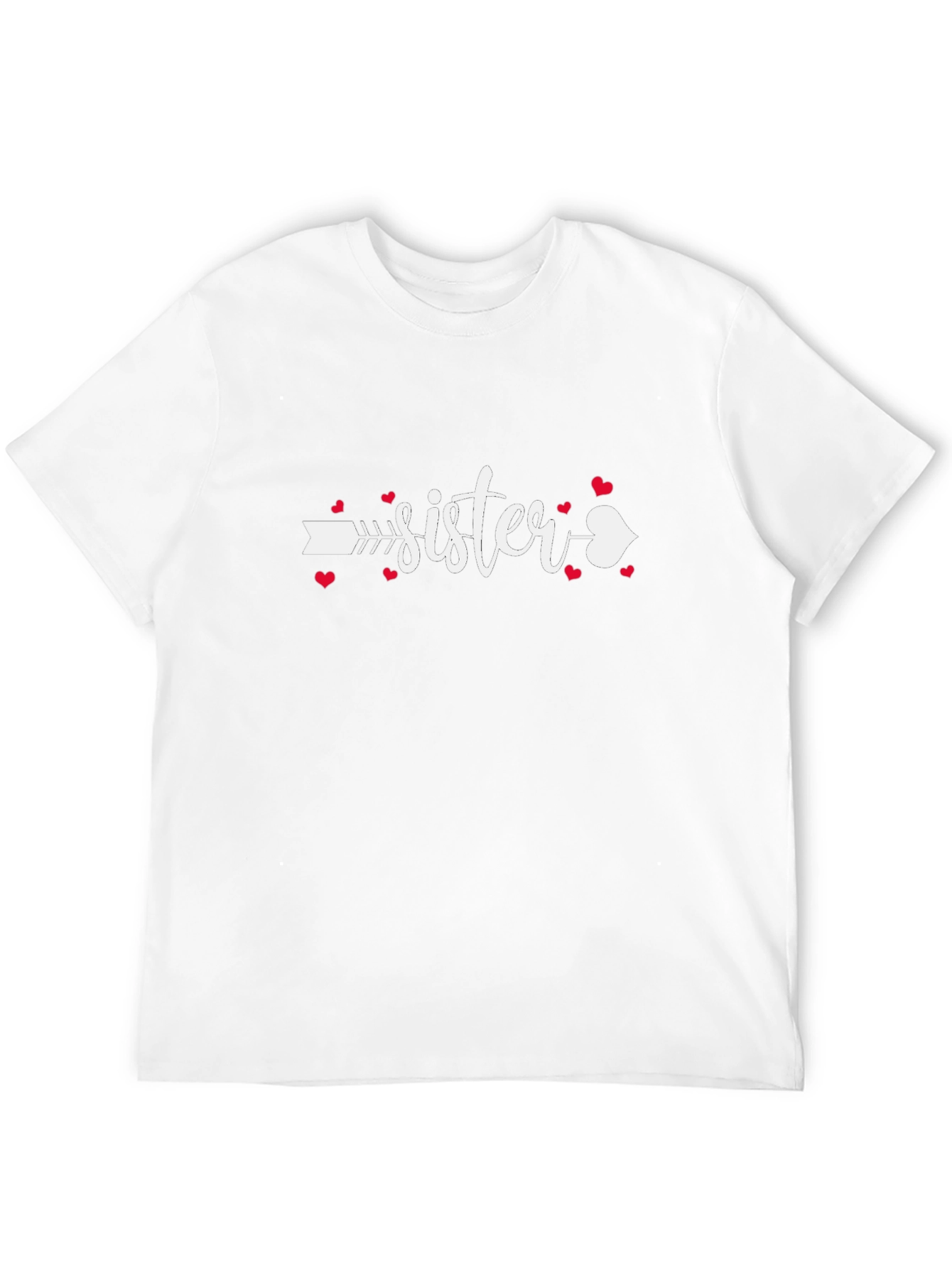 Sister Arrow Heart Graphic Tee - Black T-Shirt