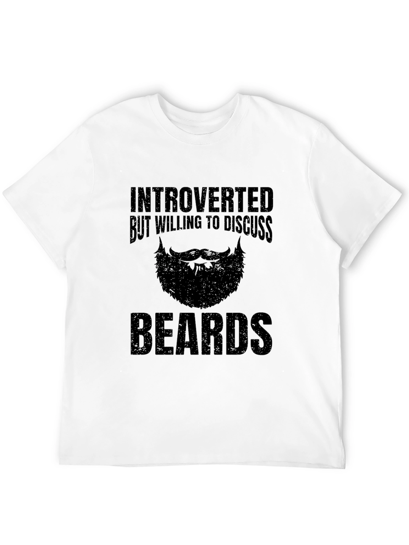 Introverted Beards T-Shirt - Black Novelty Tee