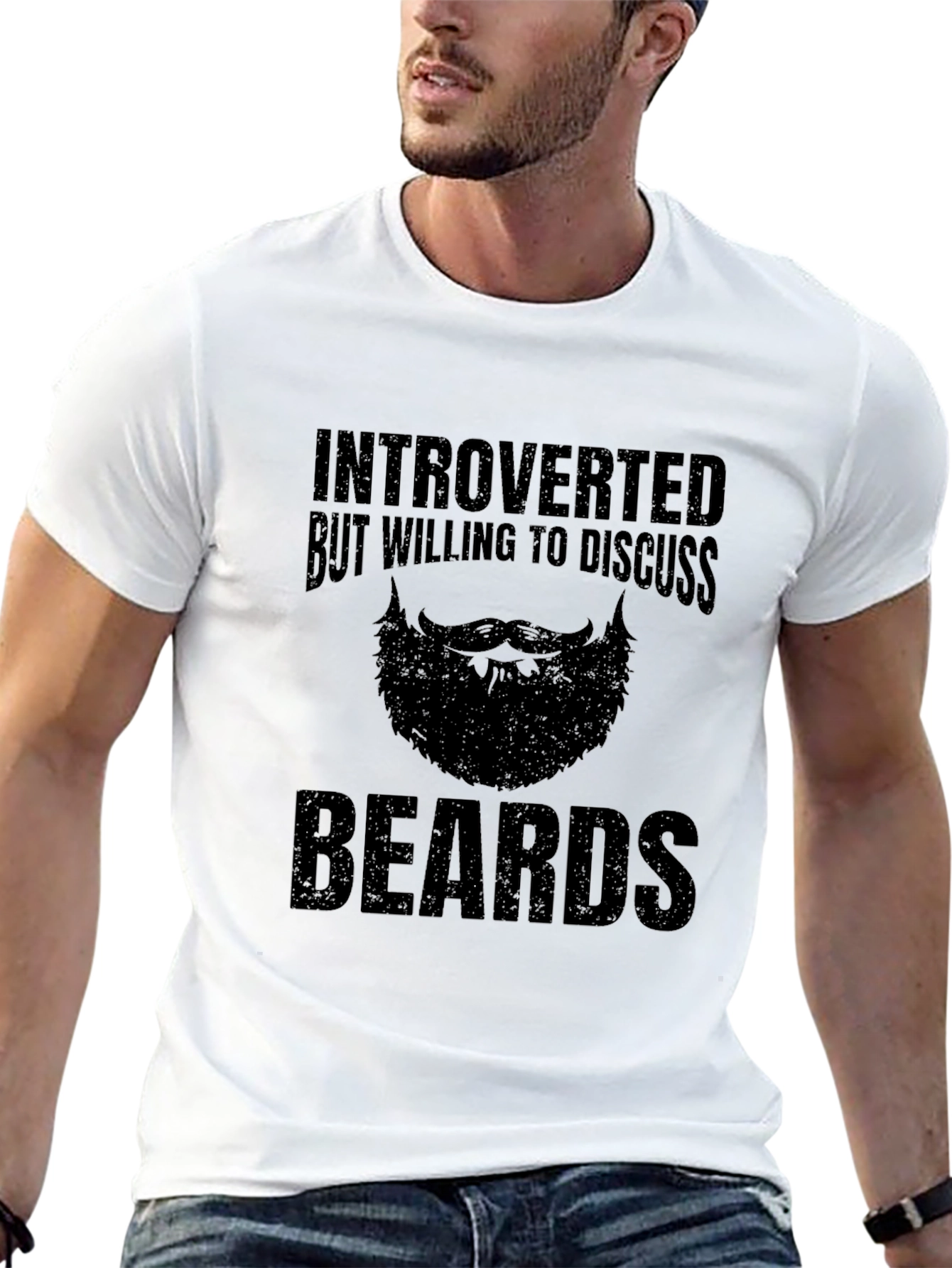 Introverted Beards T-Shirt - Black Novelty Tee