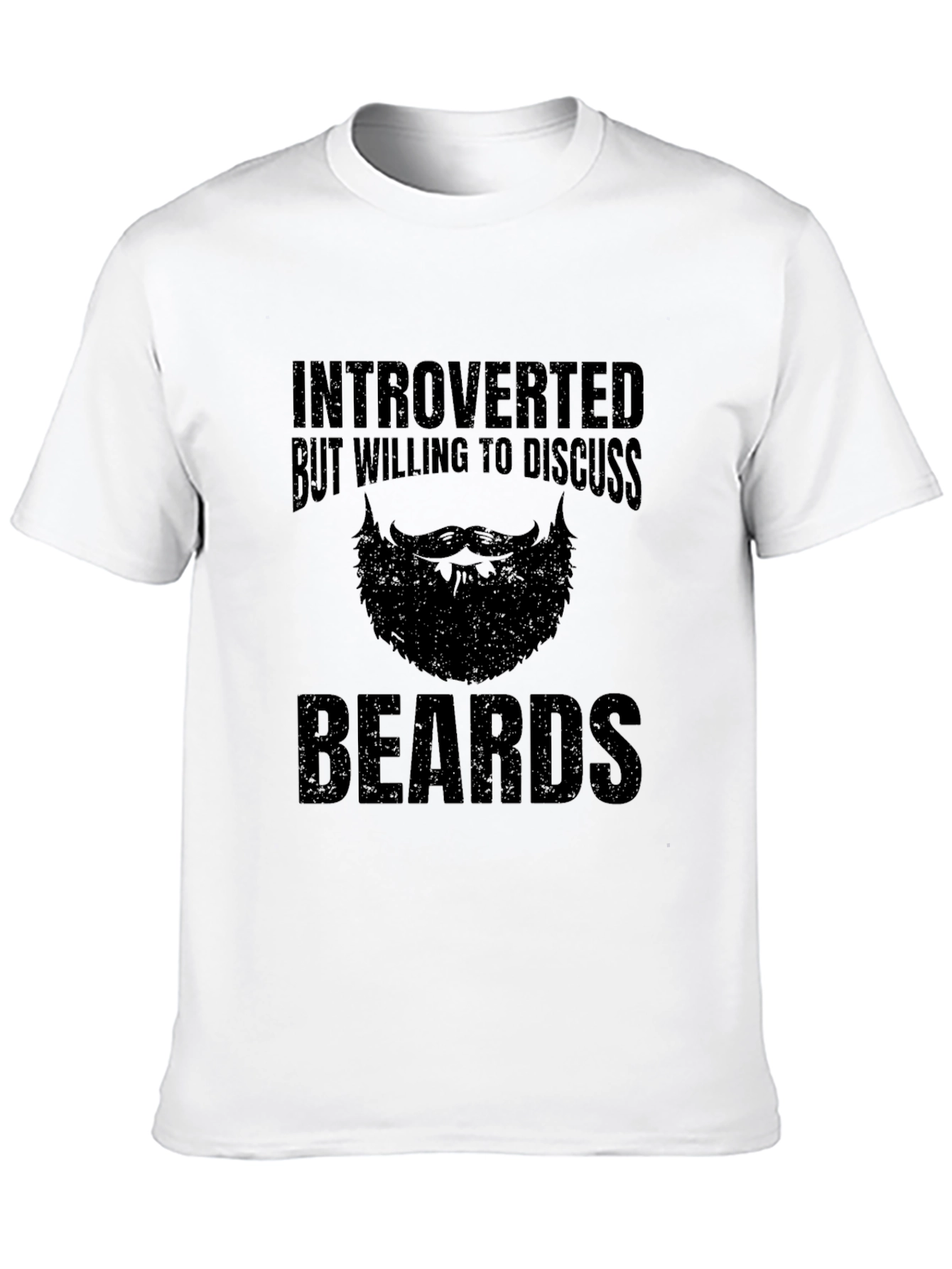 Introverted Beards T-Shirt - Black Novelty Tee