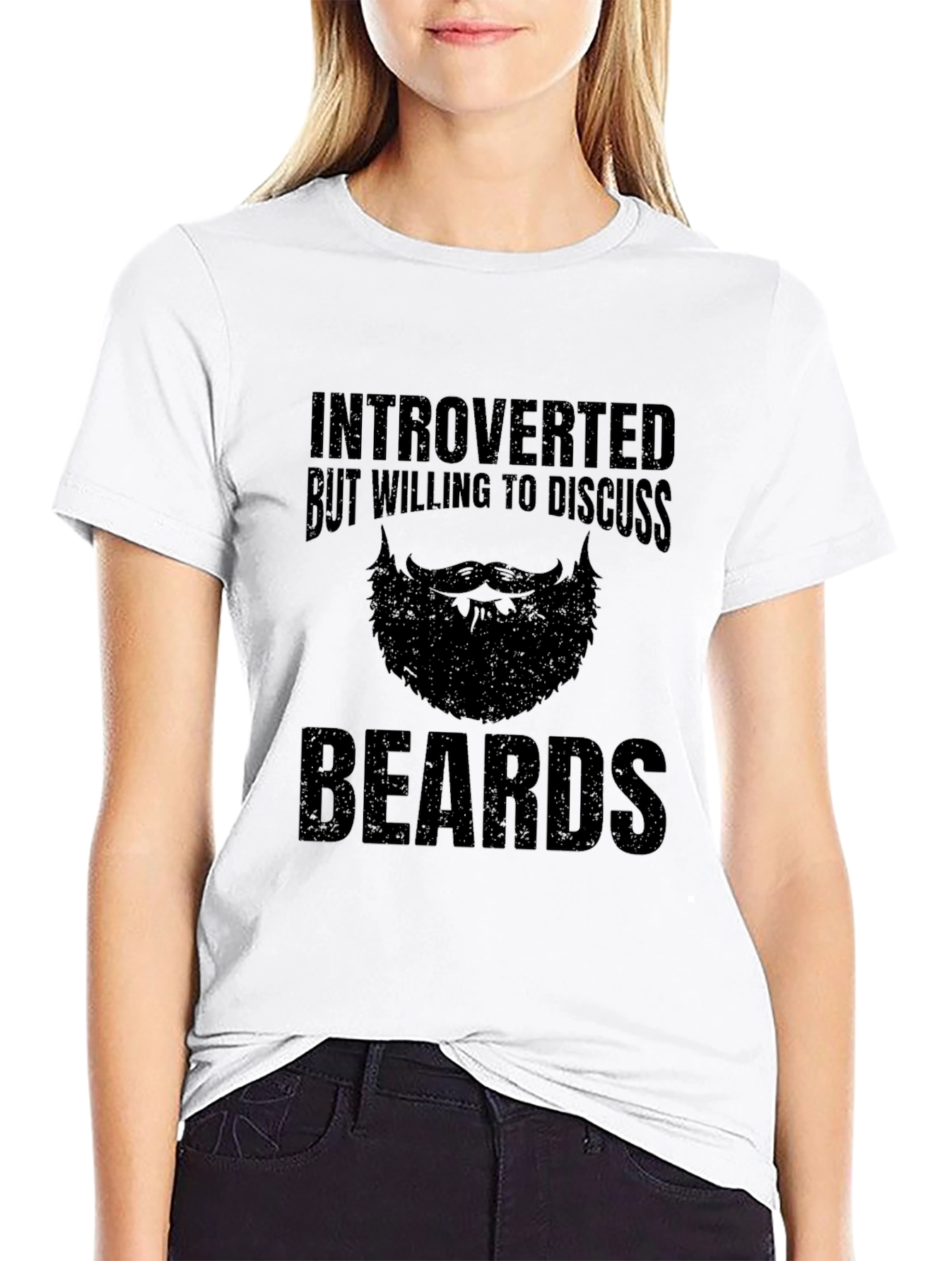Introverted Beards T-Shirt - Black Novelty Tee