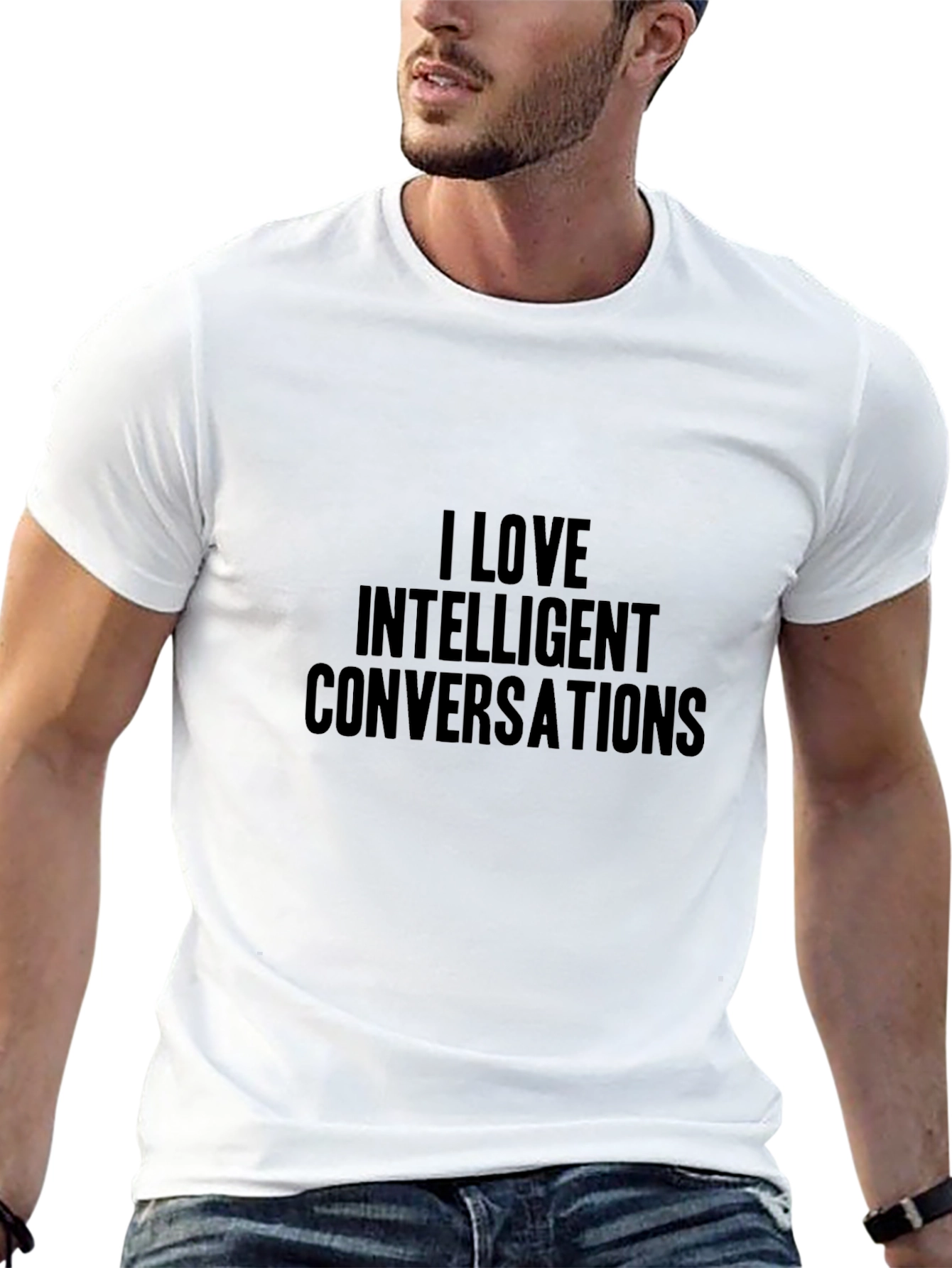 I Love Intelligent Conversations Black T-Shirt