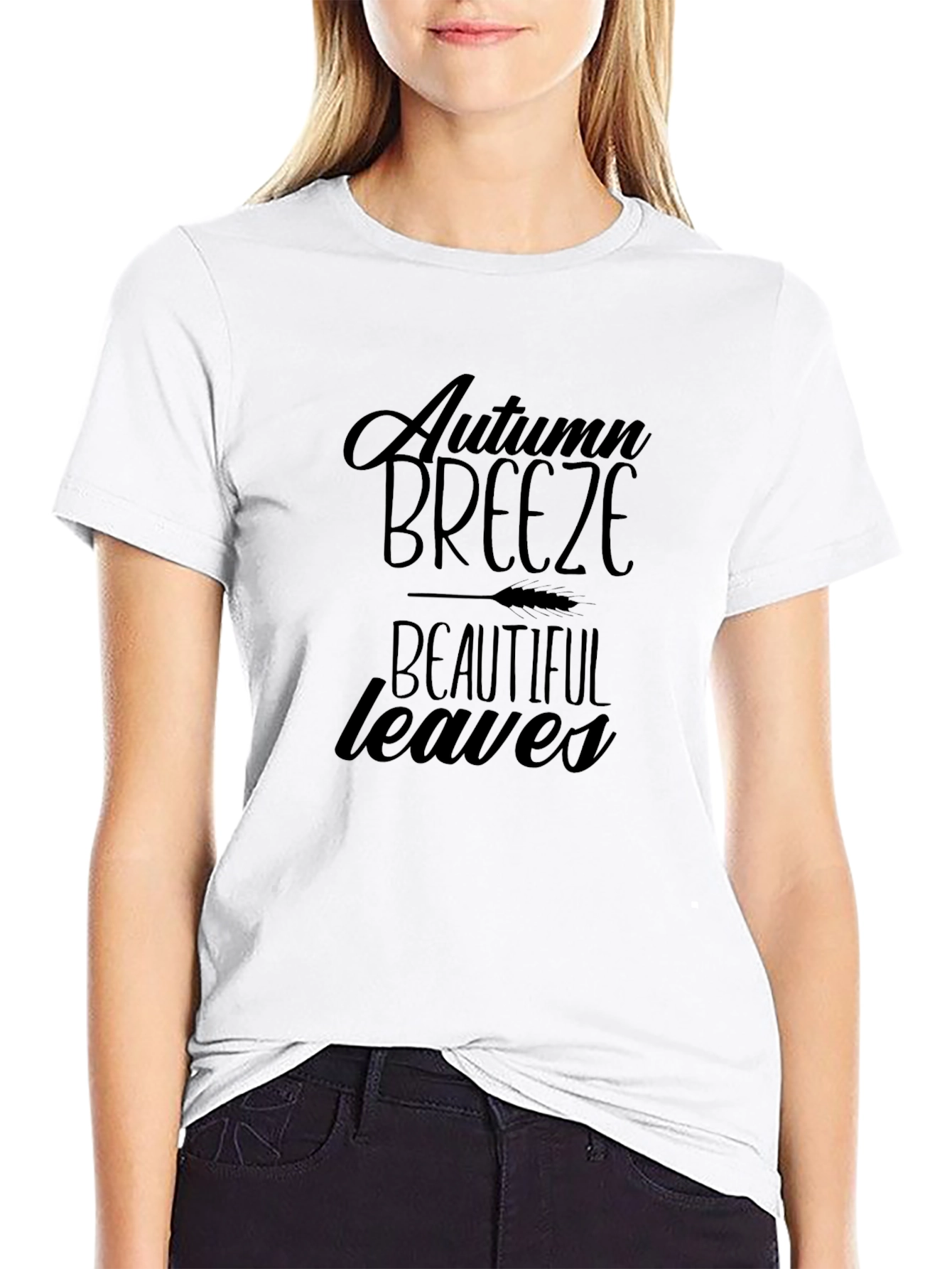 Autumn Breeze Graphic Tee - Stylish Black T-Shirt