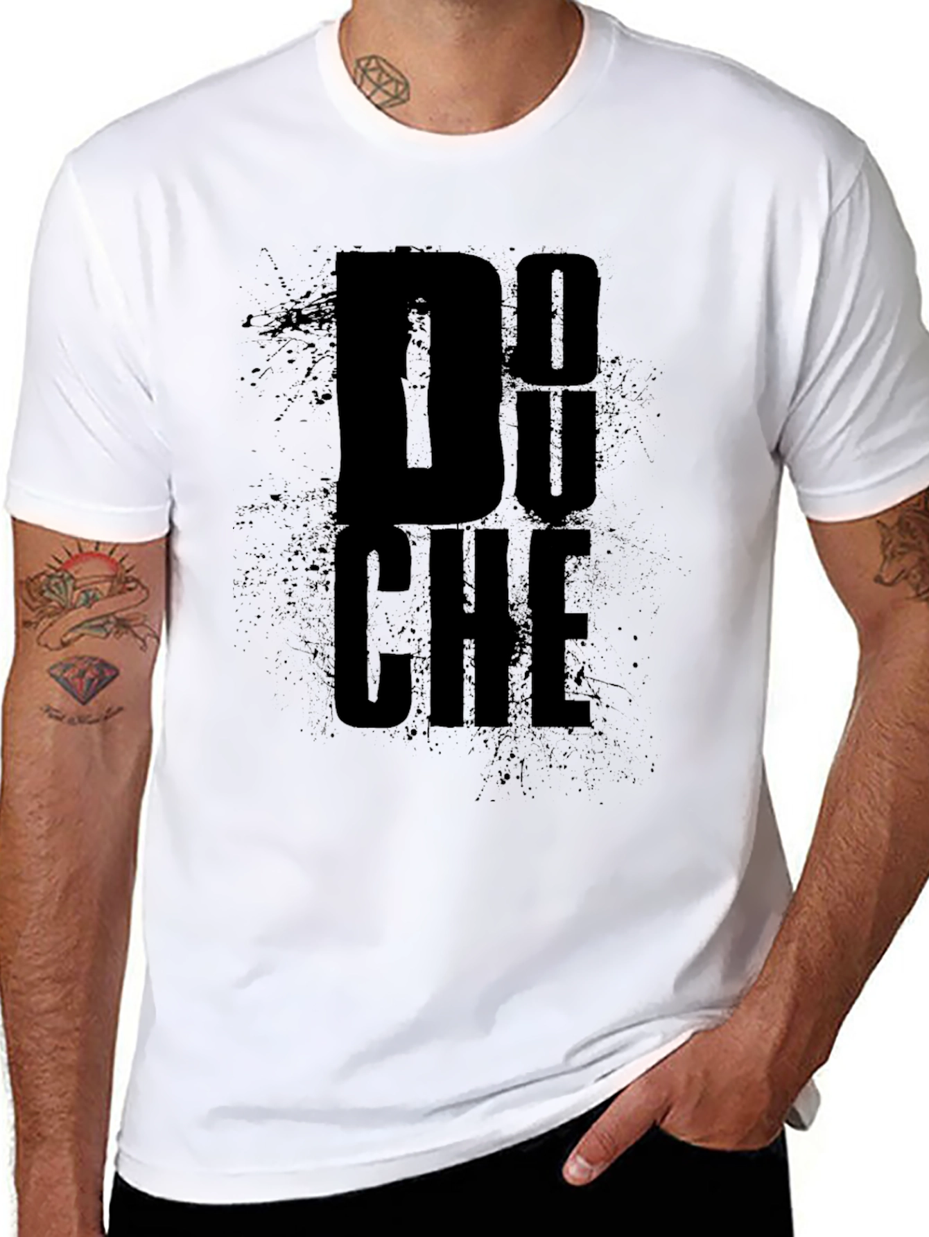 Graphic Print Mens Black T-Shirt