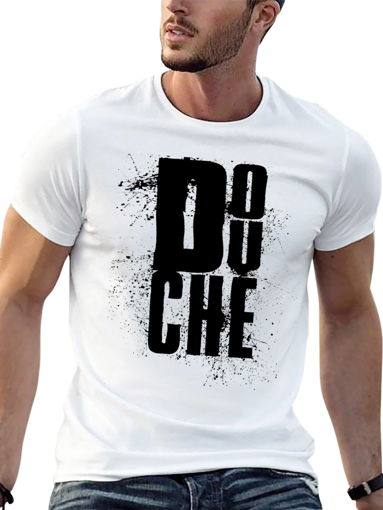 Graphic Print Mens Black T-Shirt